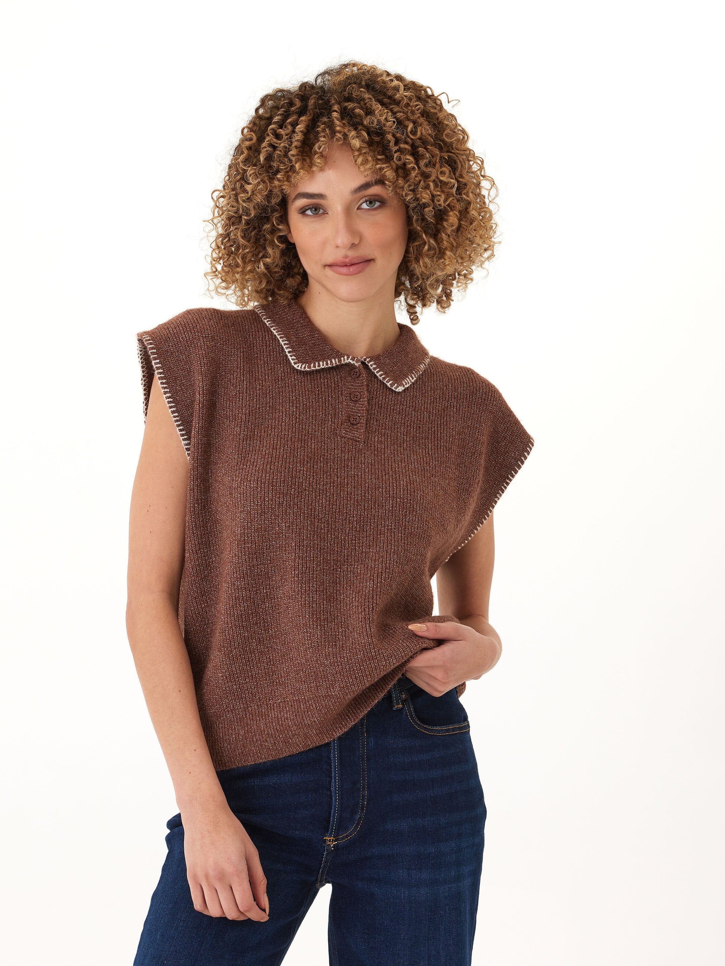 Julieta Cozy Solid Knit Sweater Polo