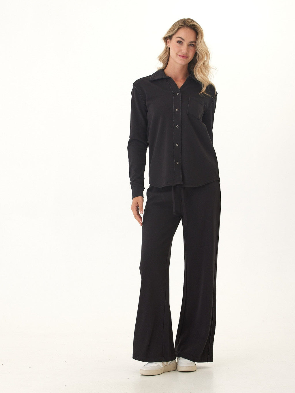 Kalynn Cotton Blend Terry Button-Down