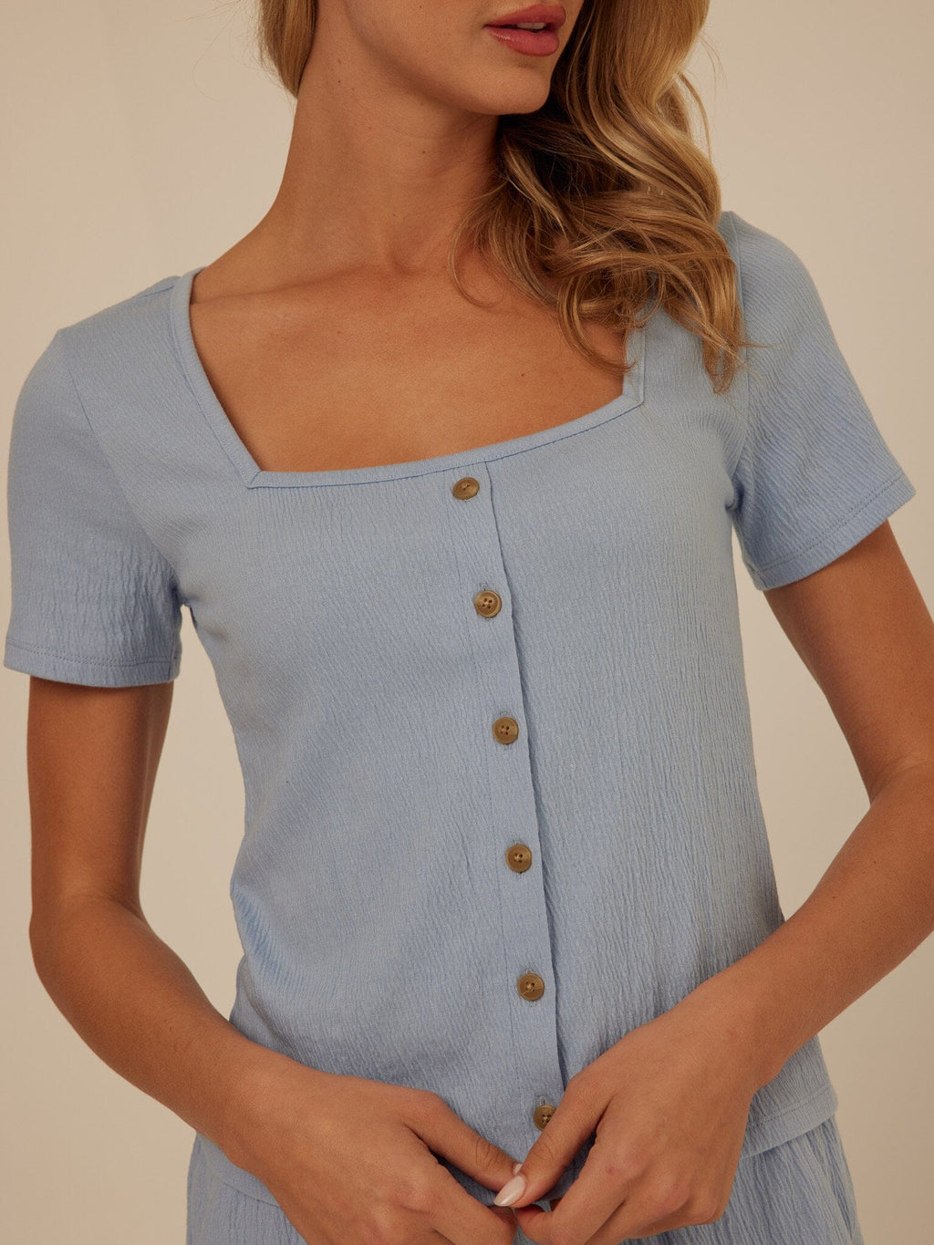 Jamila Smocked Jersey Short Sleeve