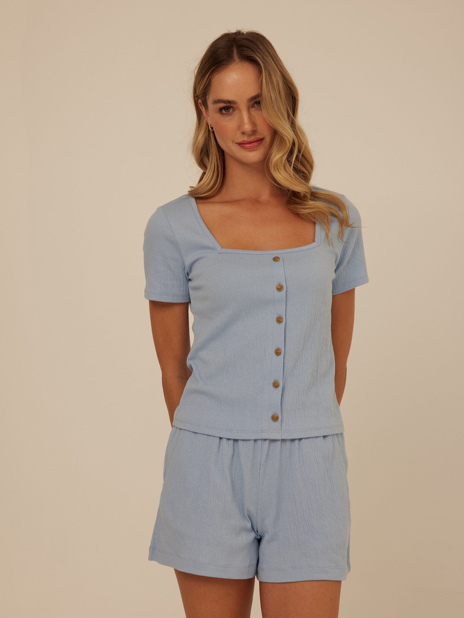 Jamila Smocked Jersey Short Sleeve