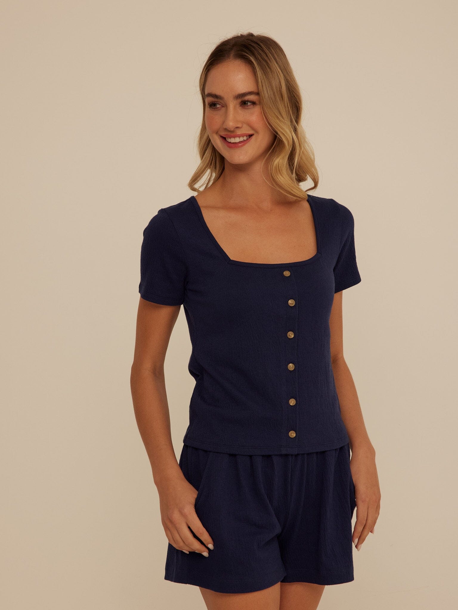 Jamila Smocked Jersey Short Sleeve