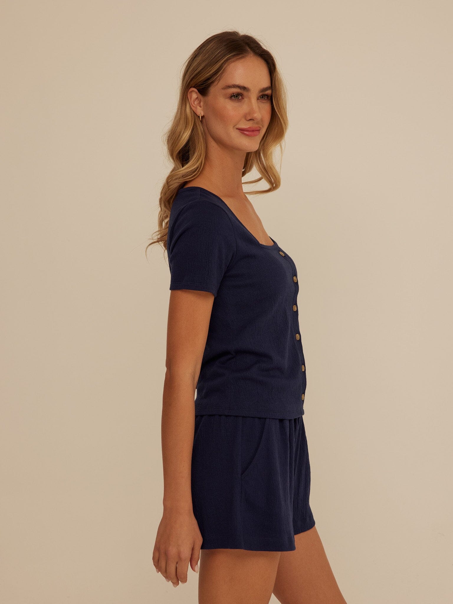 Jamila Smocked Jersey Short Sleeve