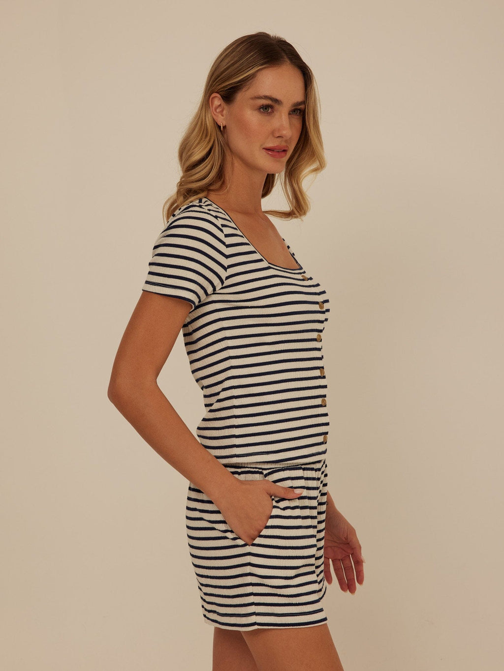 Jamila Smocked Jersey Short Sleeve