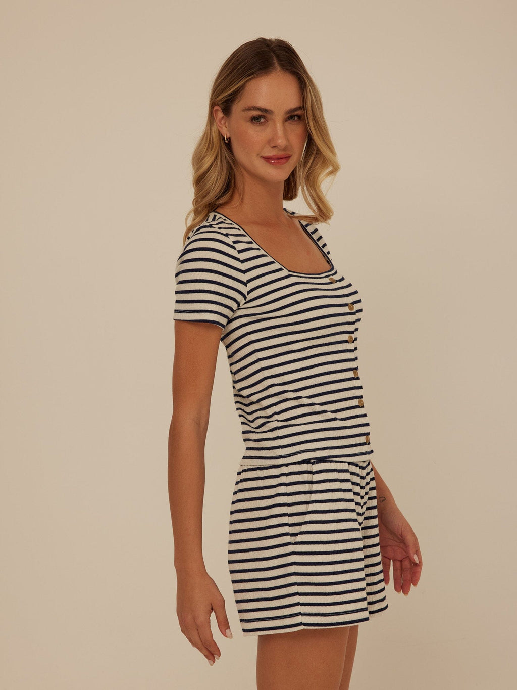 Jamila Smocked Jersey Short Sleeve