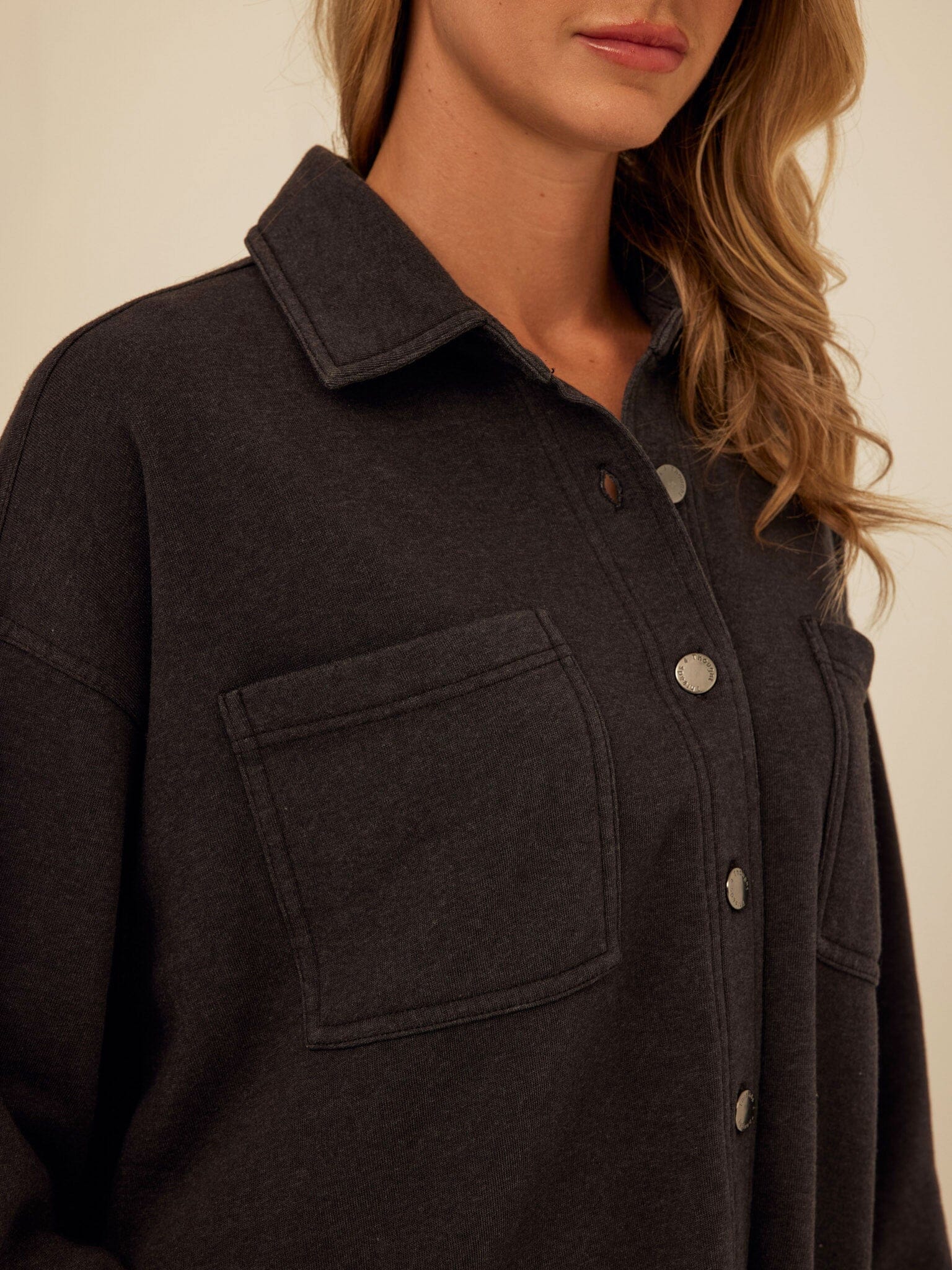 Blaire Mineral Wash Fleece Button-Down