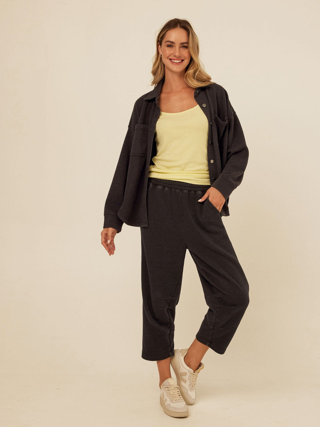 Blaire Mineral Wash Fleece Button-Down