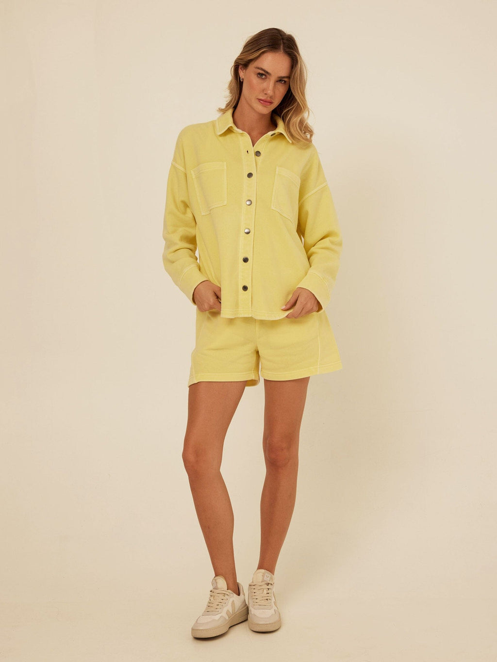 Blaire Mineral Wash Fleece Button-Down