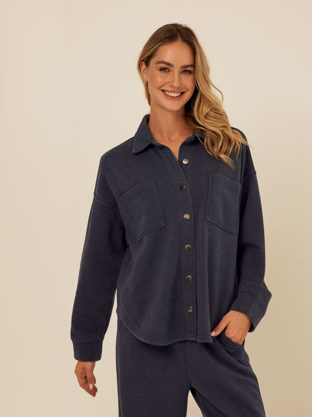 Blaire Mineral Wash Fleece Button-Down