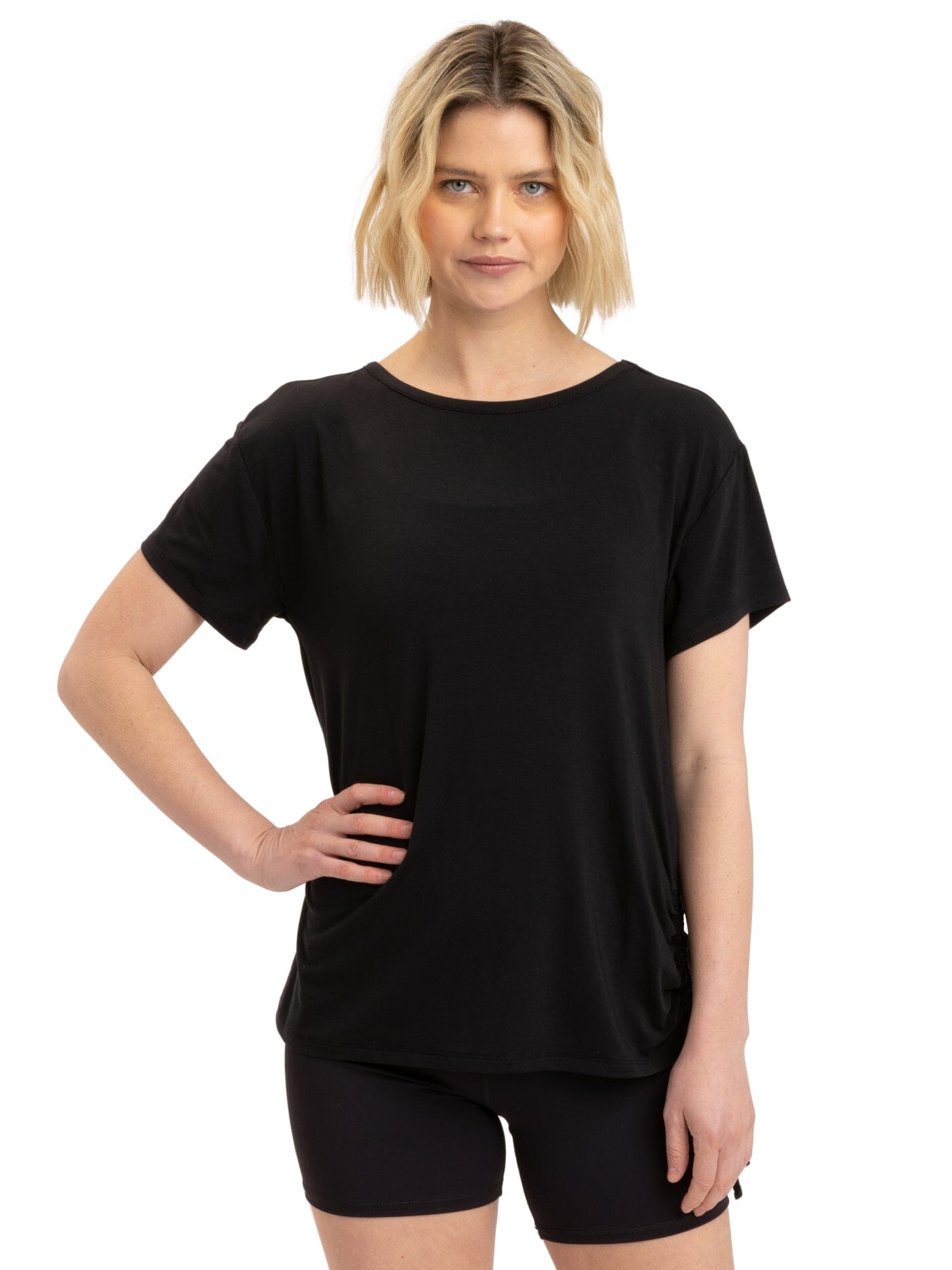 Nia Side Ruched Jersey Tee