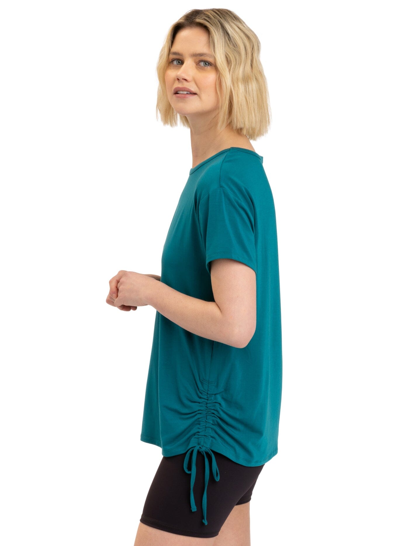Nia Side Ruched Jersey Tee