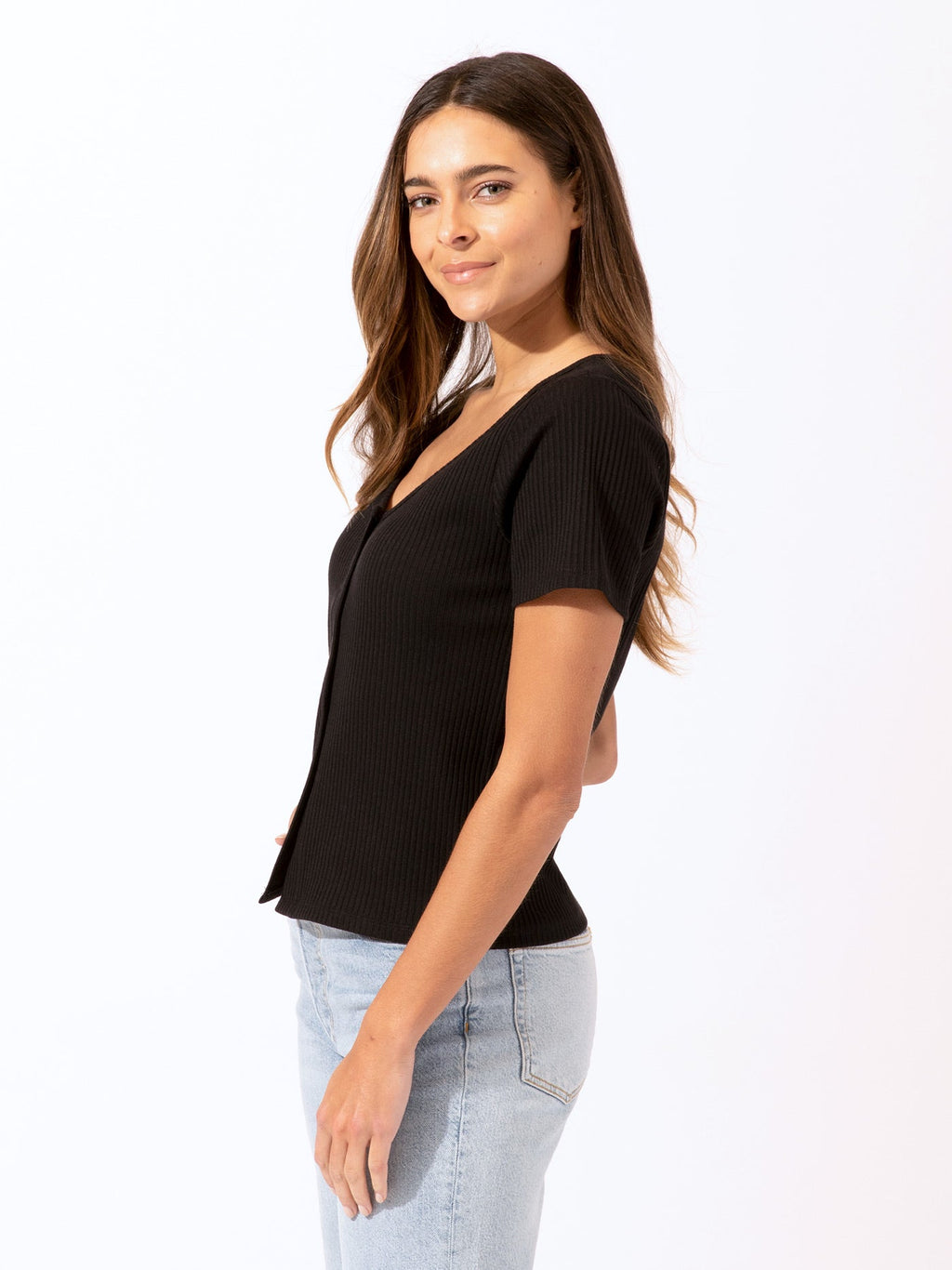 Lauryn Button-Front Tee