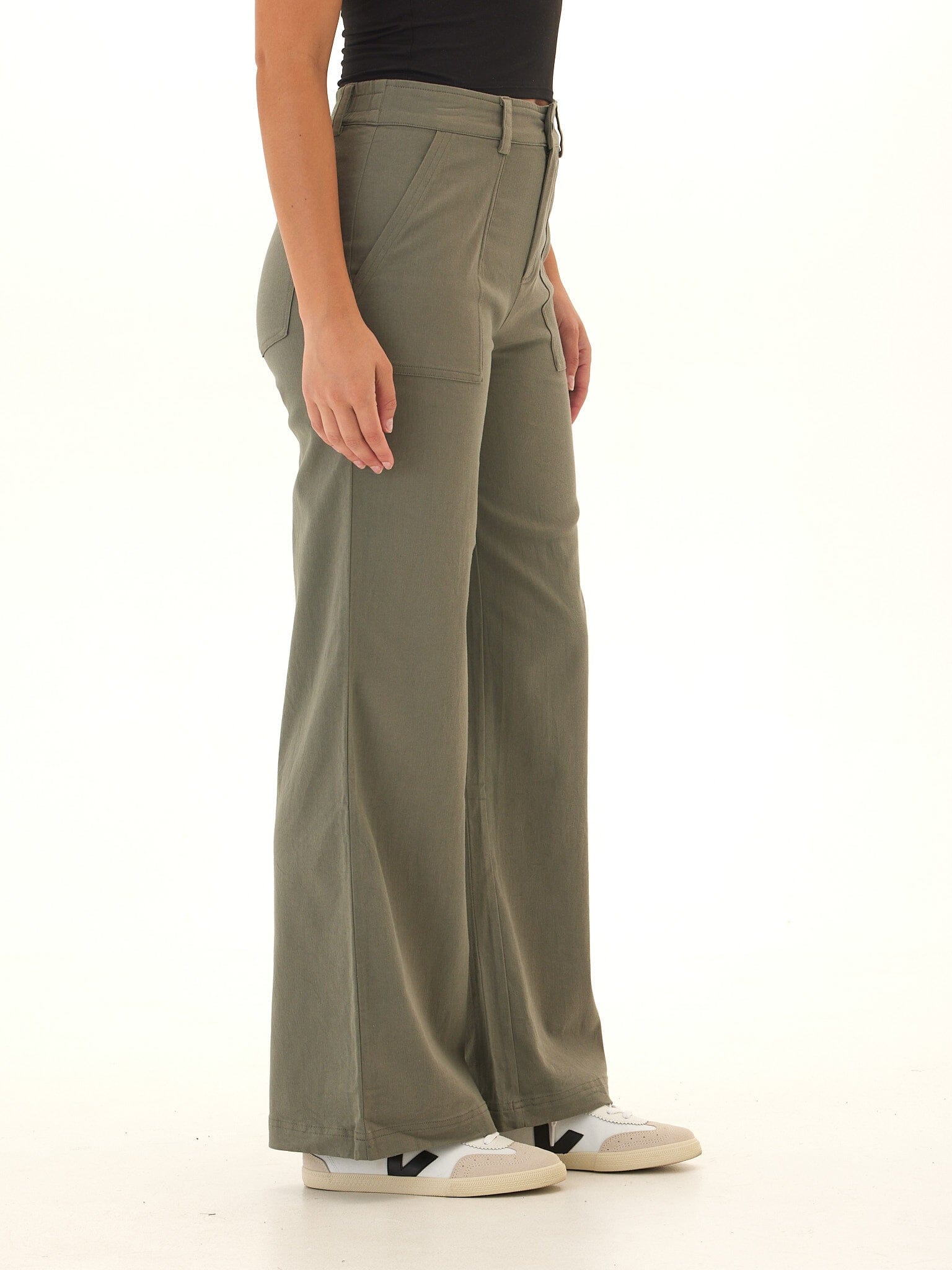 Pamela Stretch Twill Wide Leg Pant