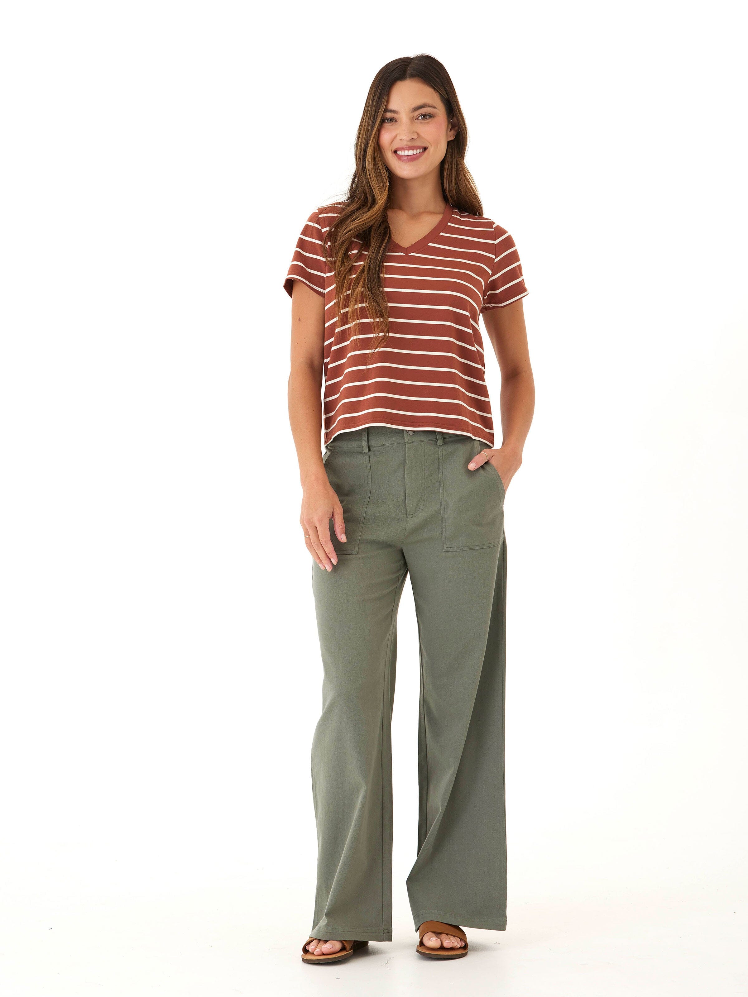 Pamela Stretch Twill Wide Leg Pant