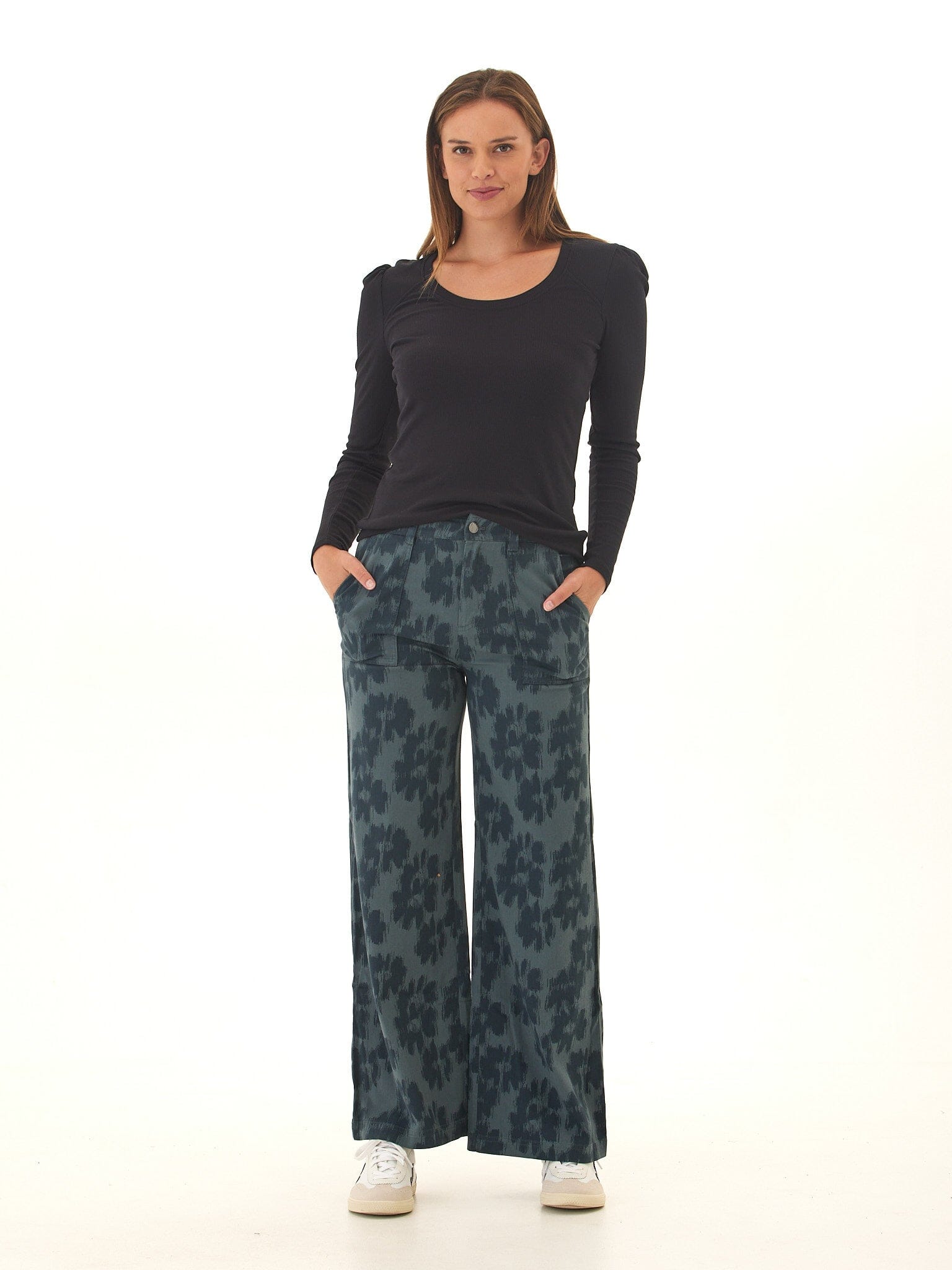 Pamela Stretch Twill Wide Leg Pant