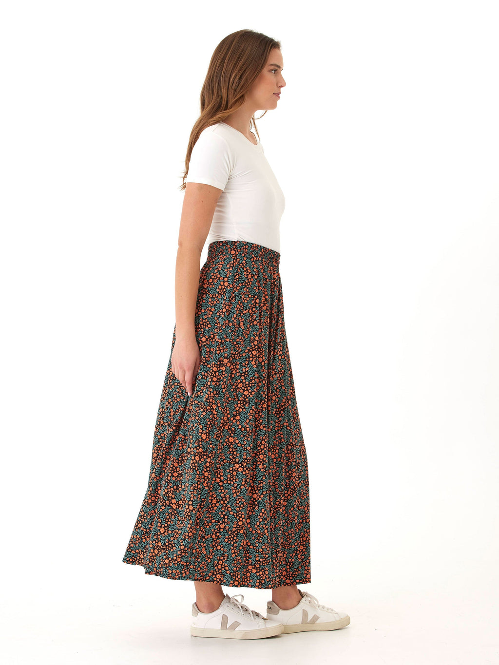 Anastacia Micro Bloom Print Woven Maxi Skirt