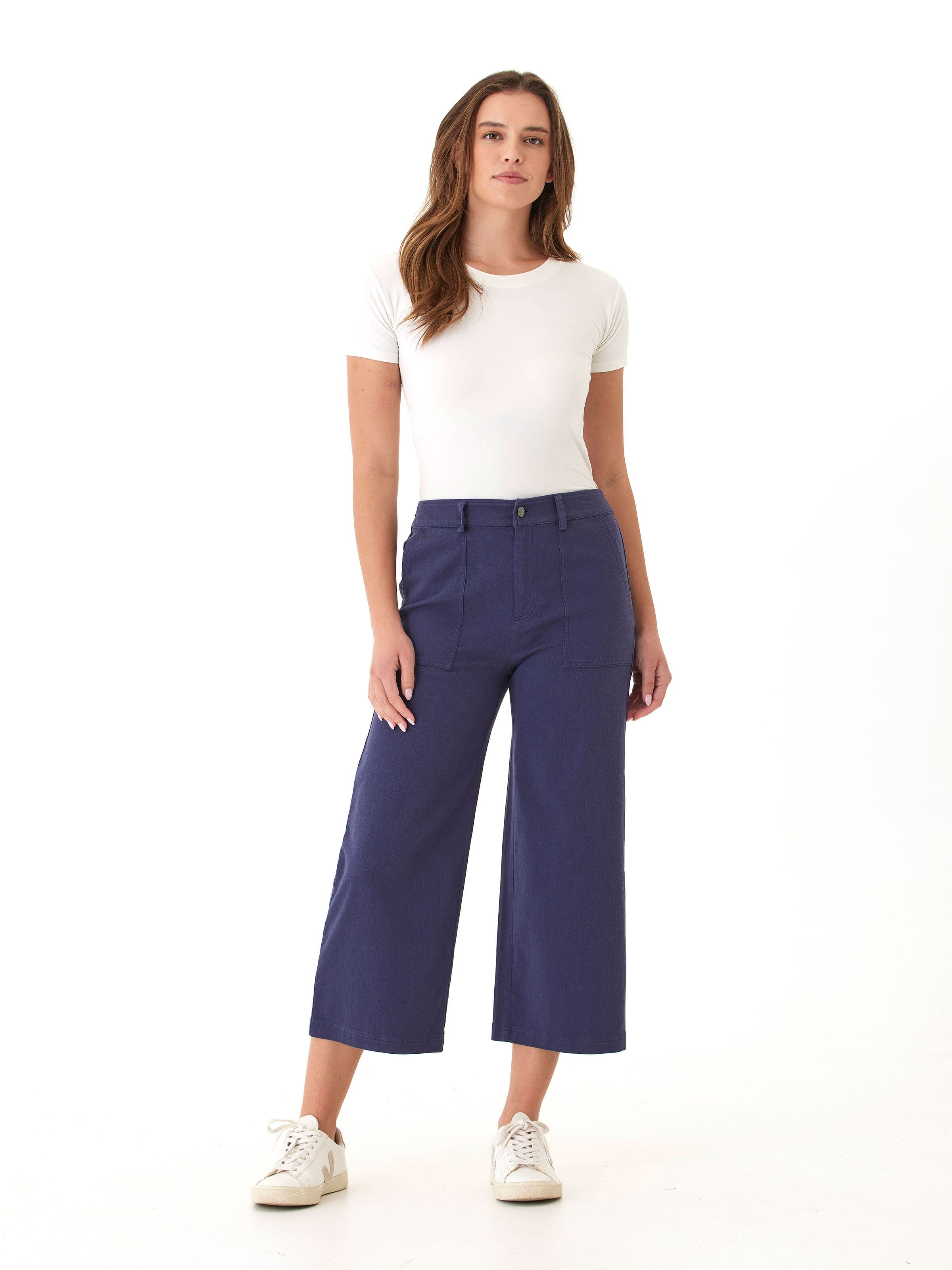Pamela Stretch Twill Wide Leg Crop Pant
