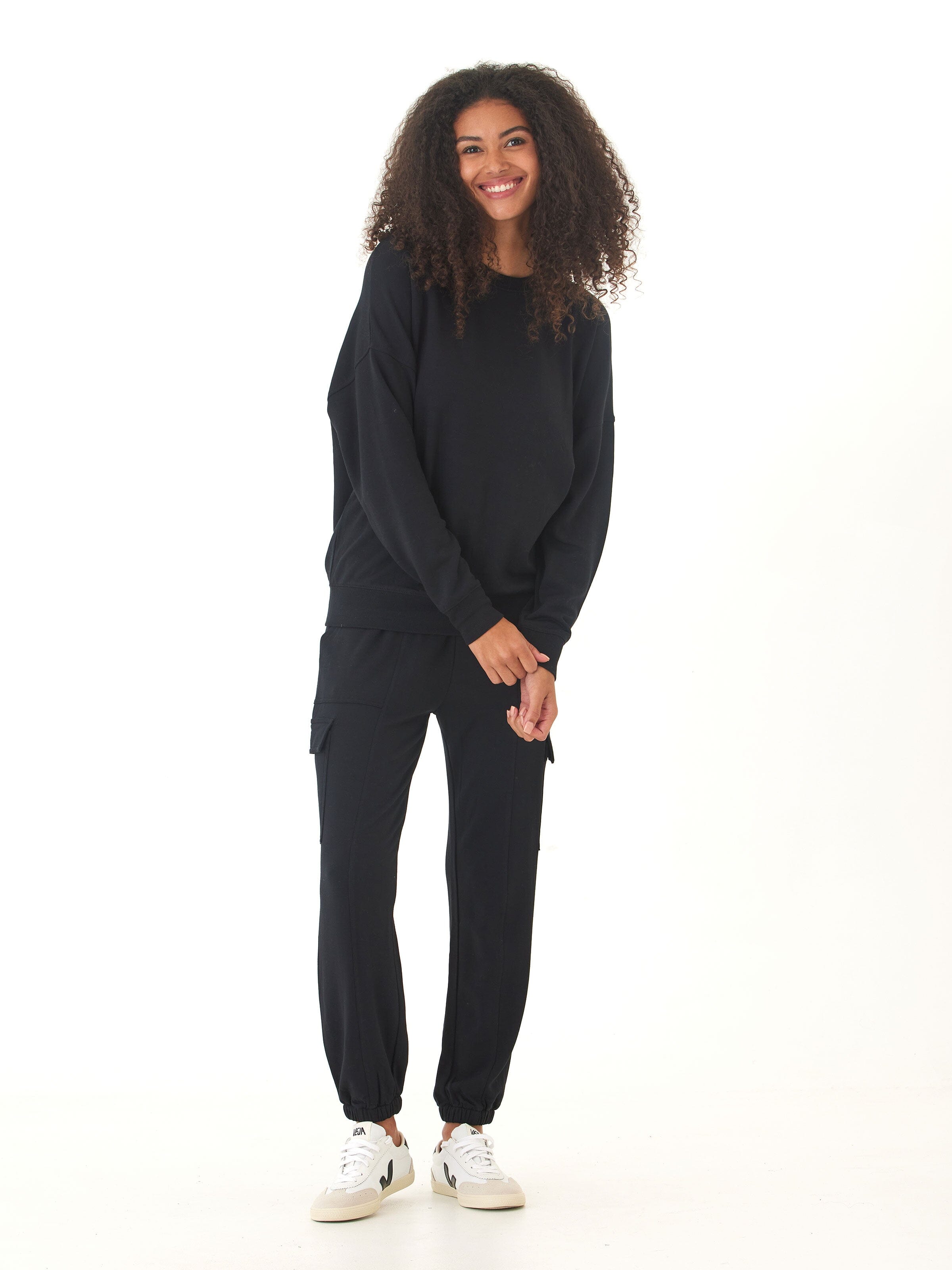 Cathy Boyfriend Feather Fleece Pullover