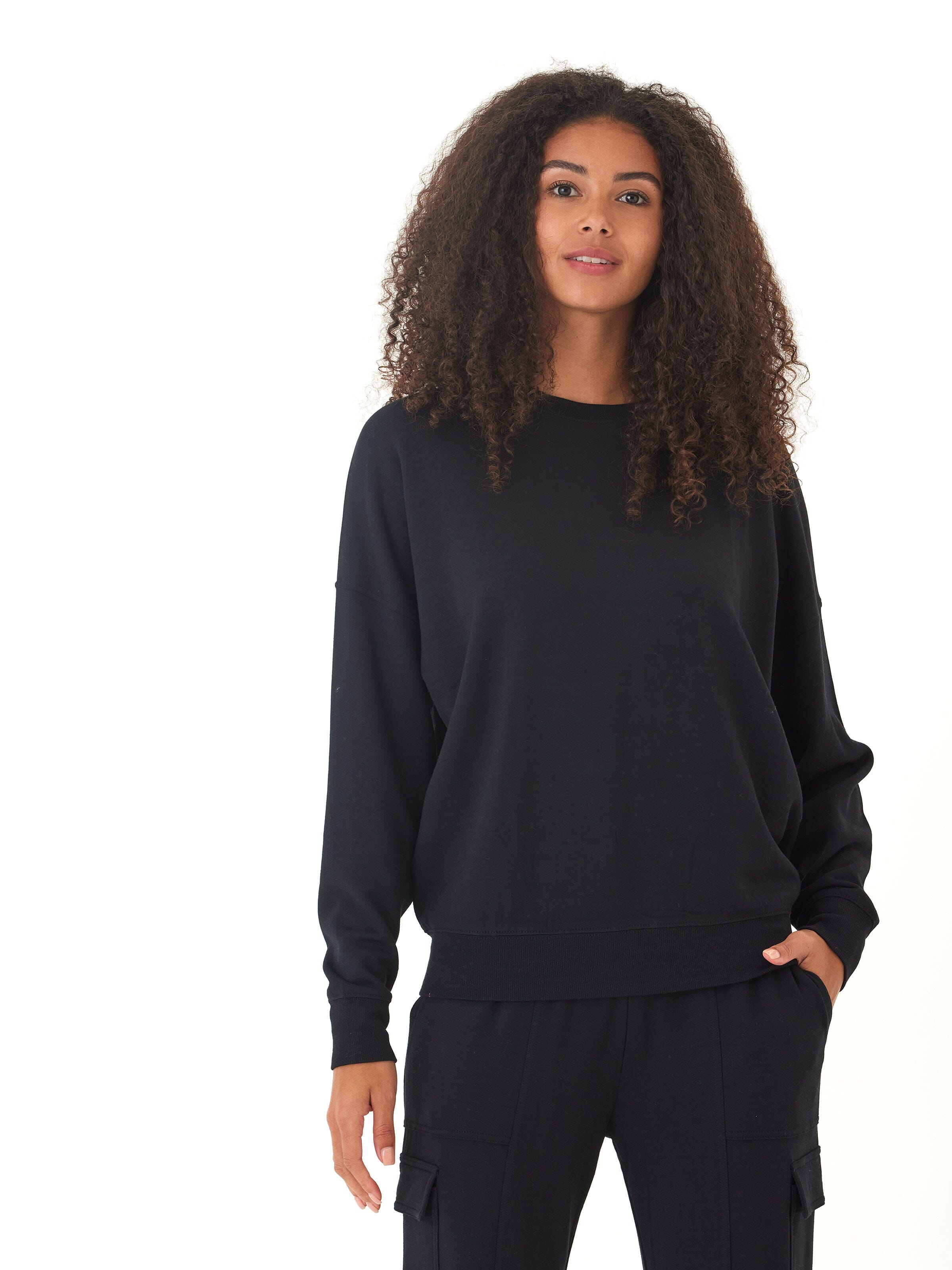 Cathy Boyfriend Feather Fleece Pullover