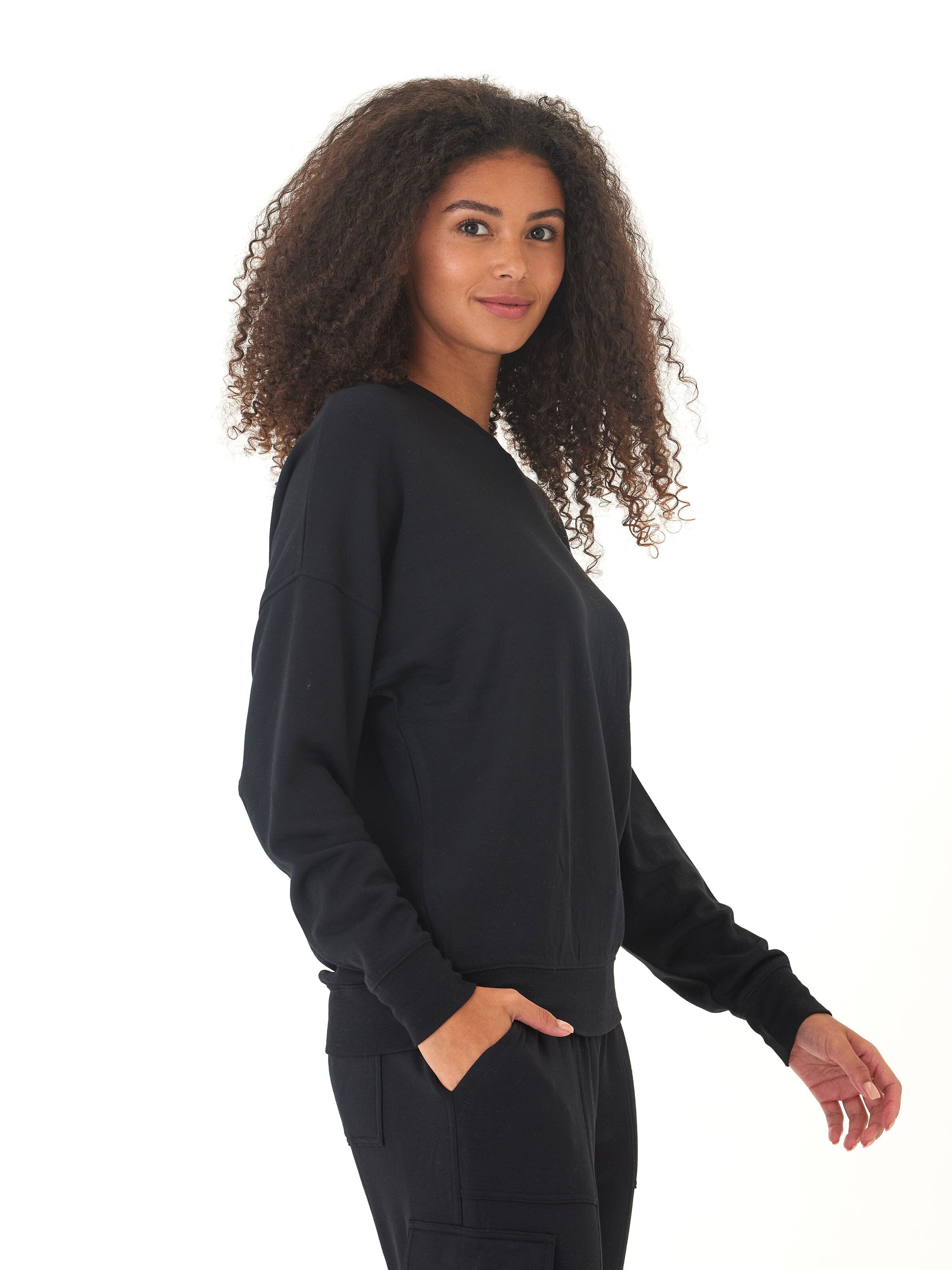 Cathy Boyfriend Feather Fleece Pullover