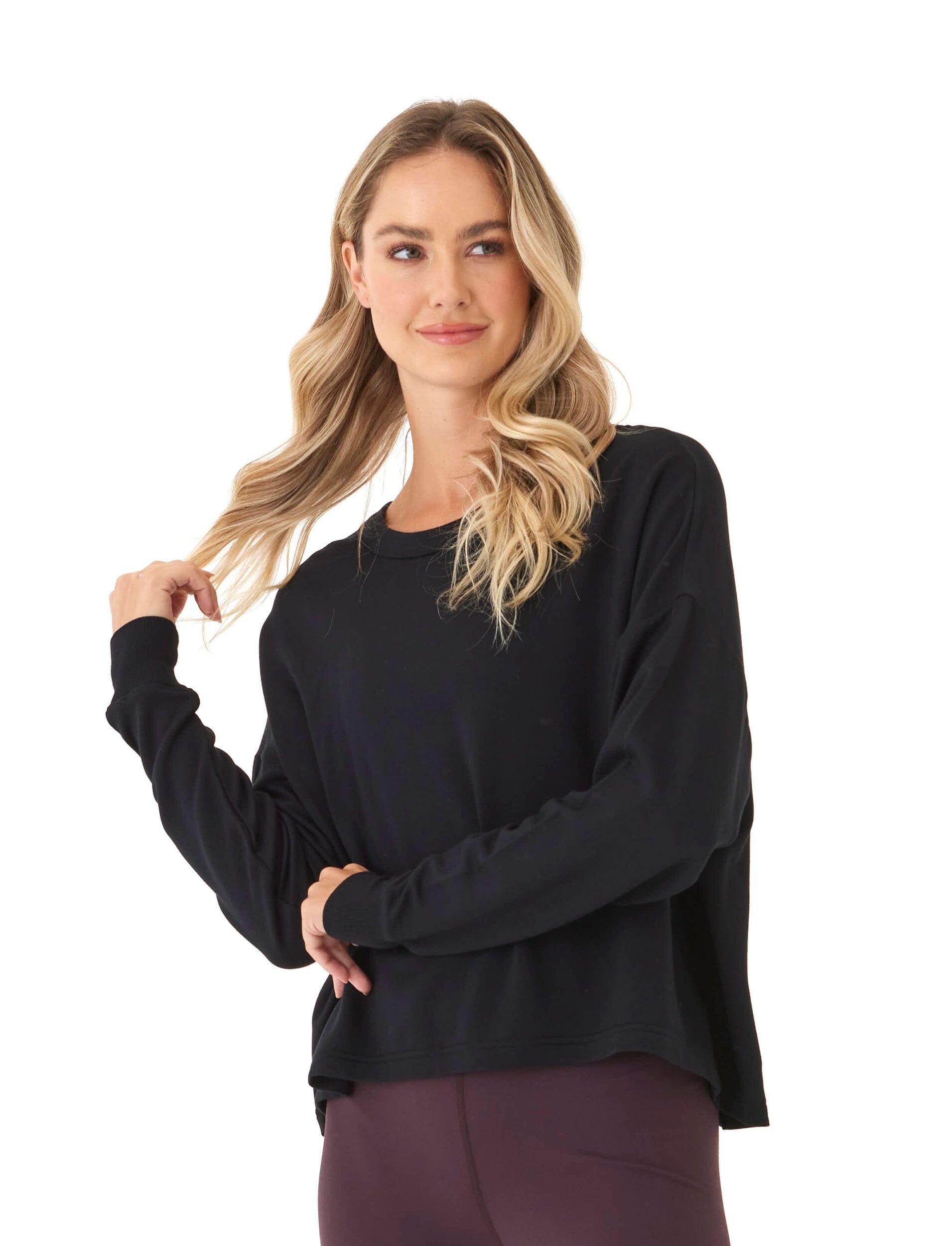 Raylin Feather Fleece Back Detail Top