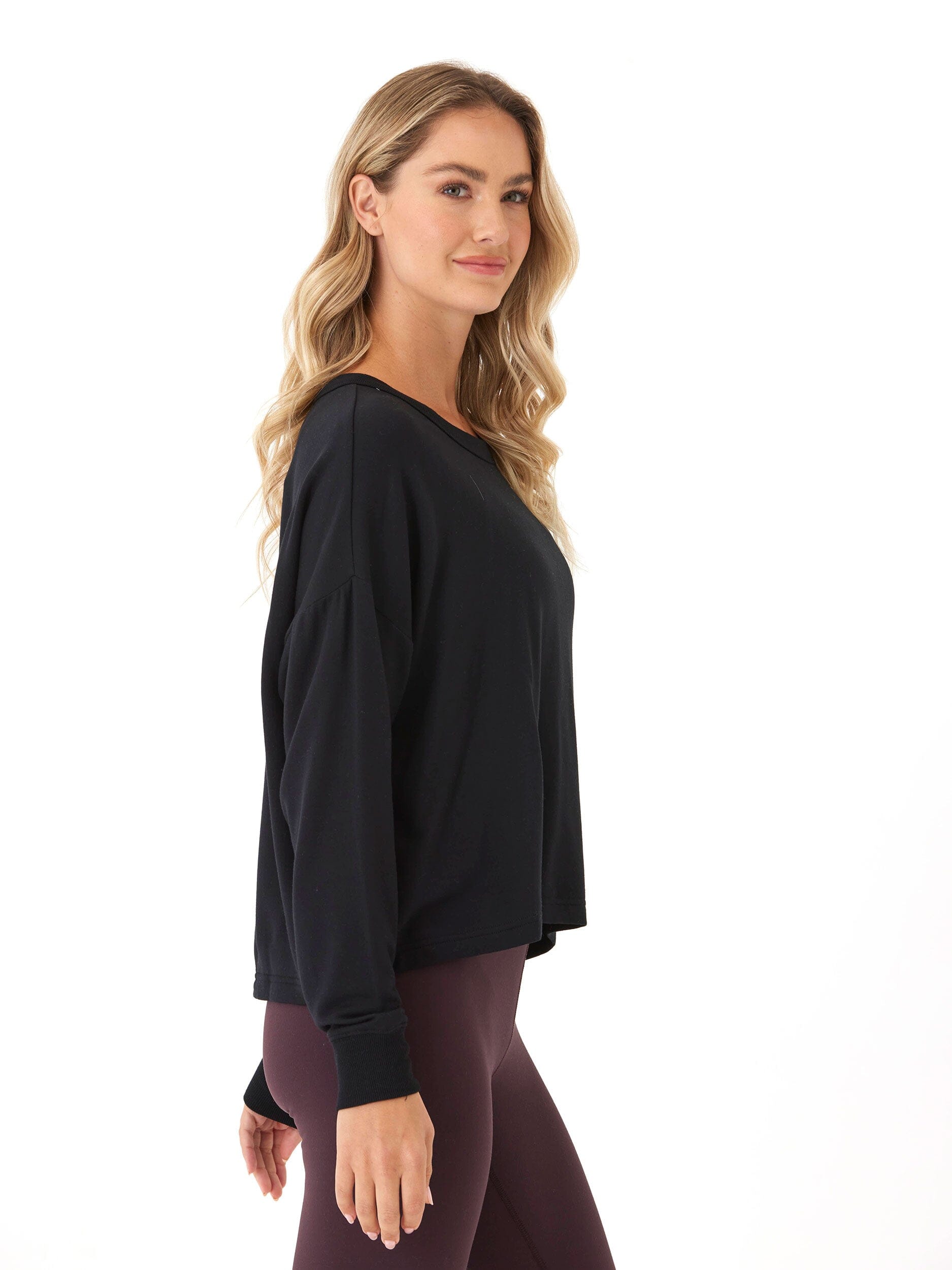 Raylin Feather Fleece Back Detail Top