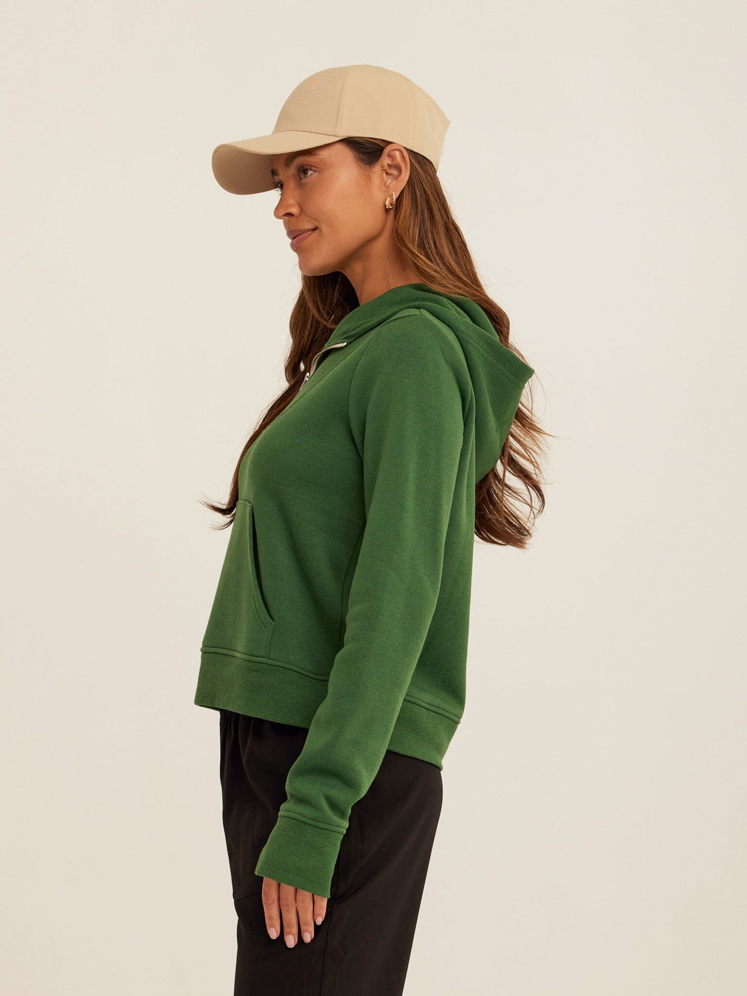 Tyra Triblend Fleece Quarter Zip Hoodie
