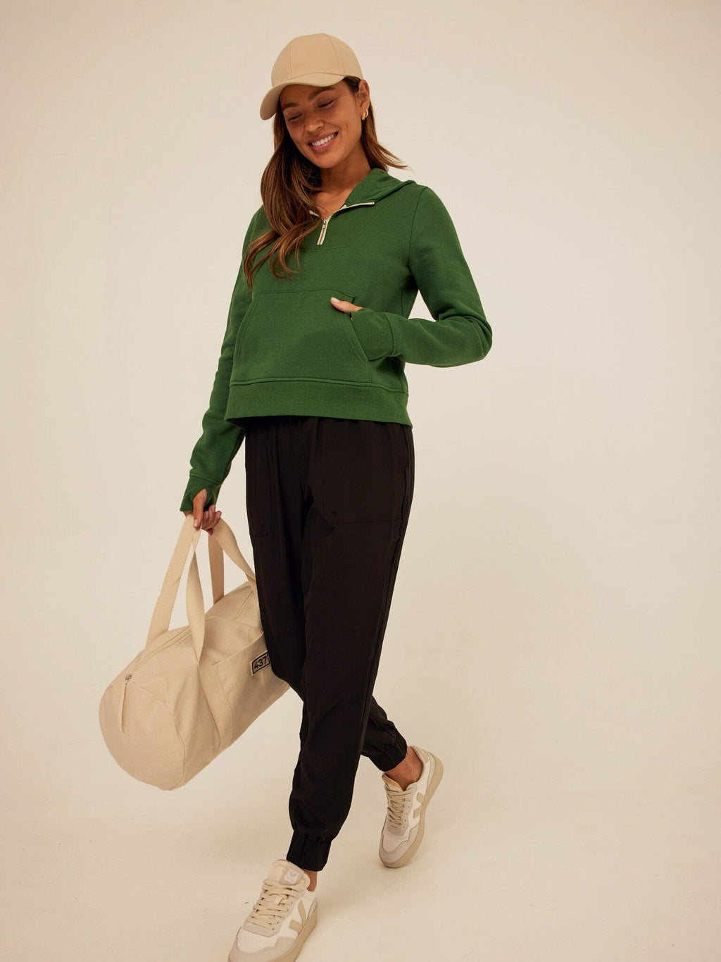 Tyra Triblend Fleece Quarter Zip Hoodie