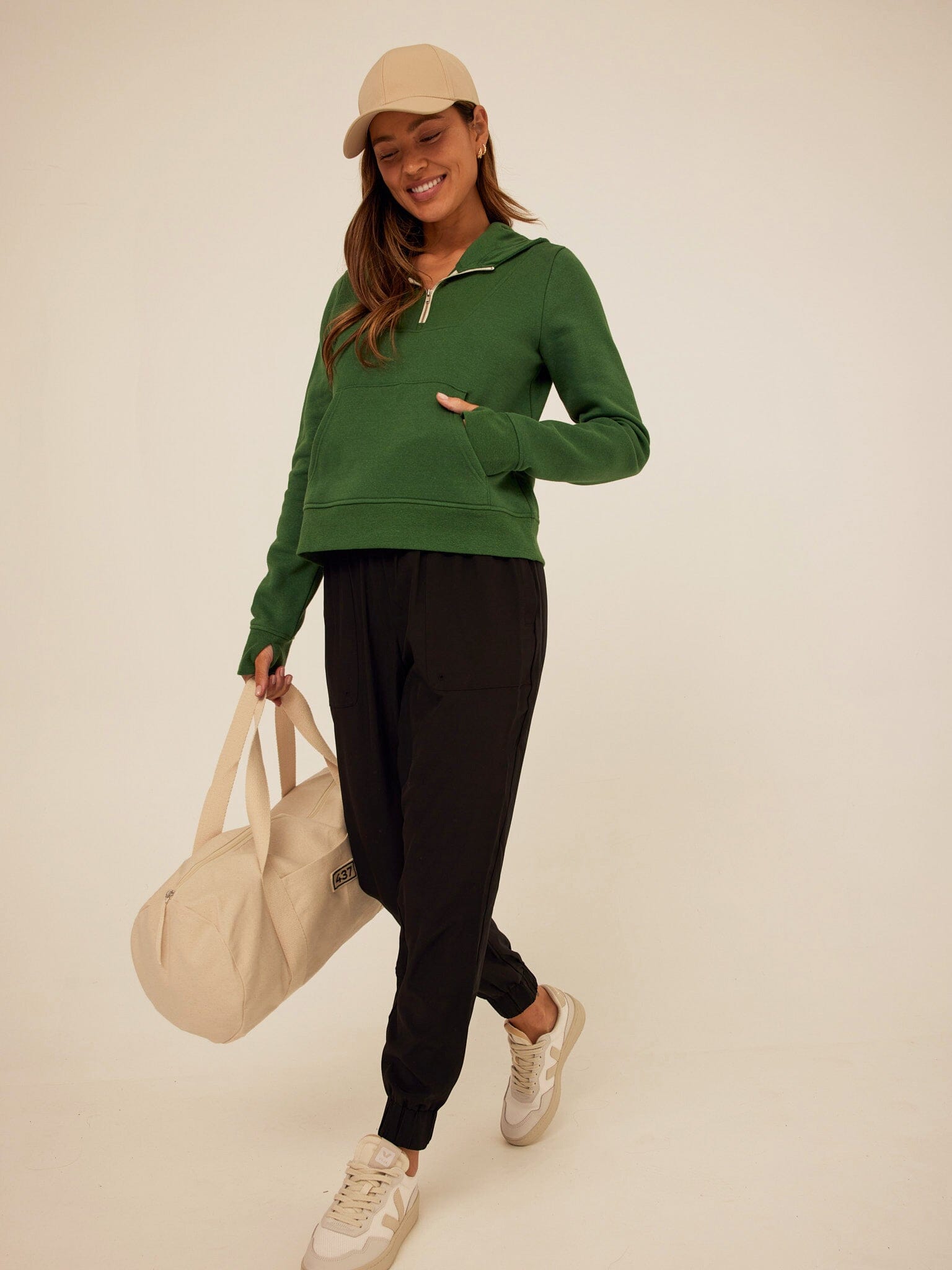 Tyra Triblend Fleece Quarter Zip Hoodie