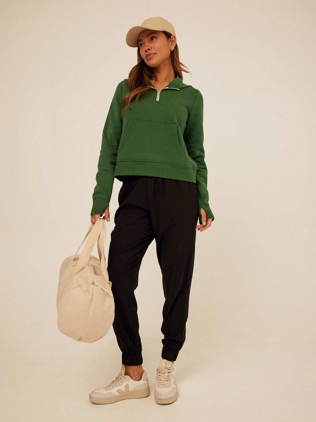 Tyra Triblend Fleece Quarter Zip Hoodie