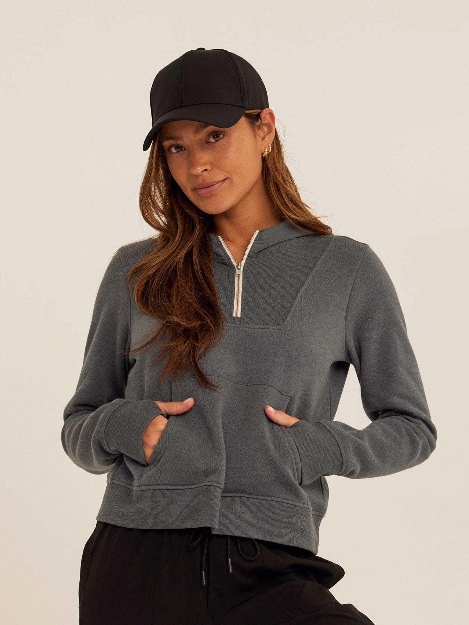 Tyra Triblend Fleece Quarter Zip Hoodie