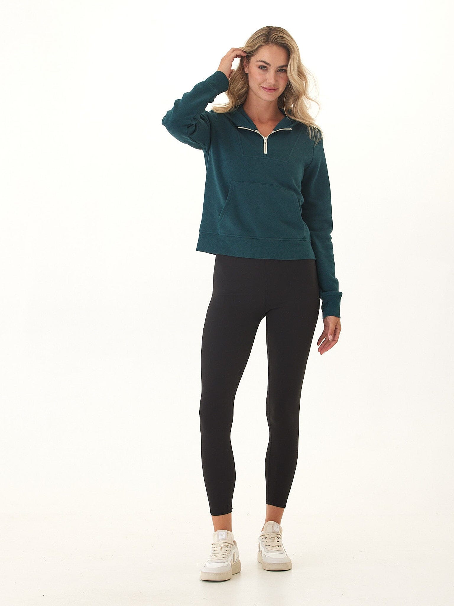 Tyra Triblend Fleece Quarter Zip Hoodie