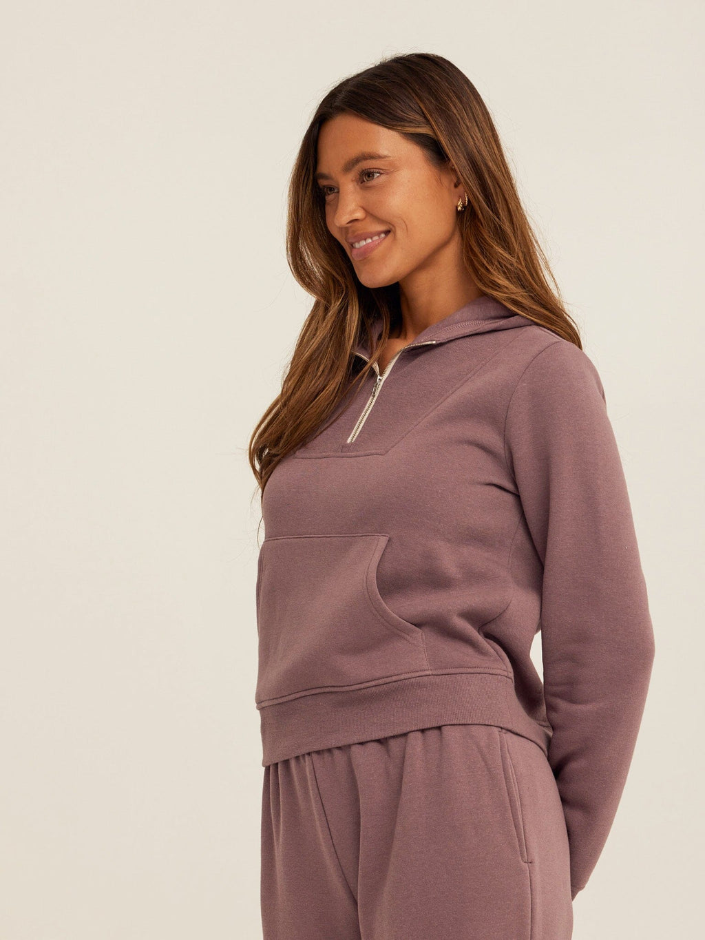 Tyra Triblend Fleece Quarter Zip Hoodie