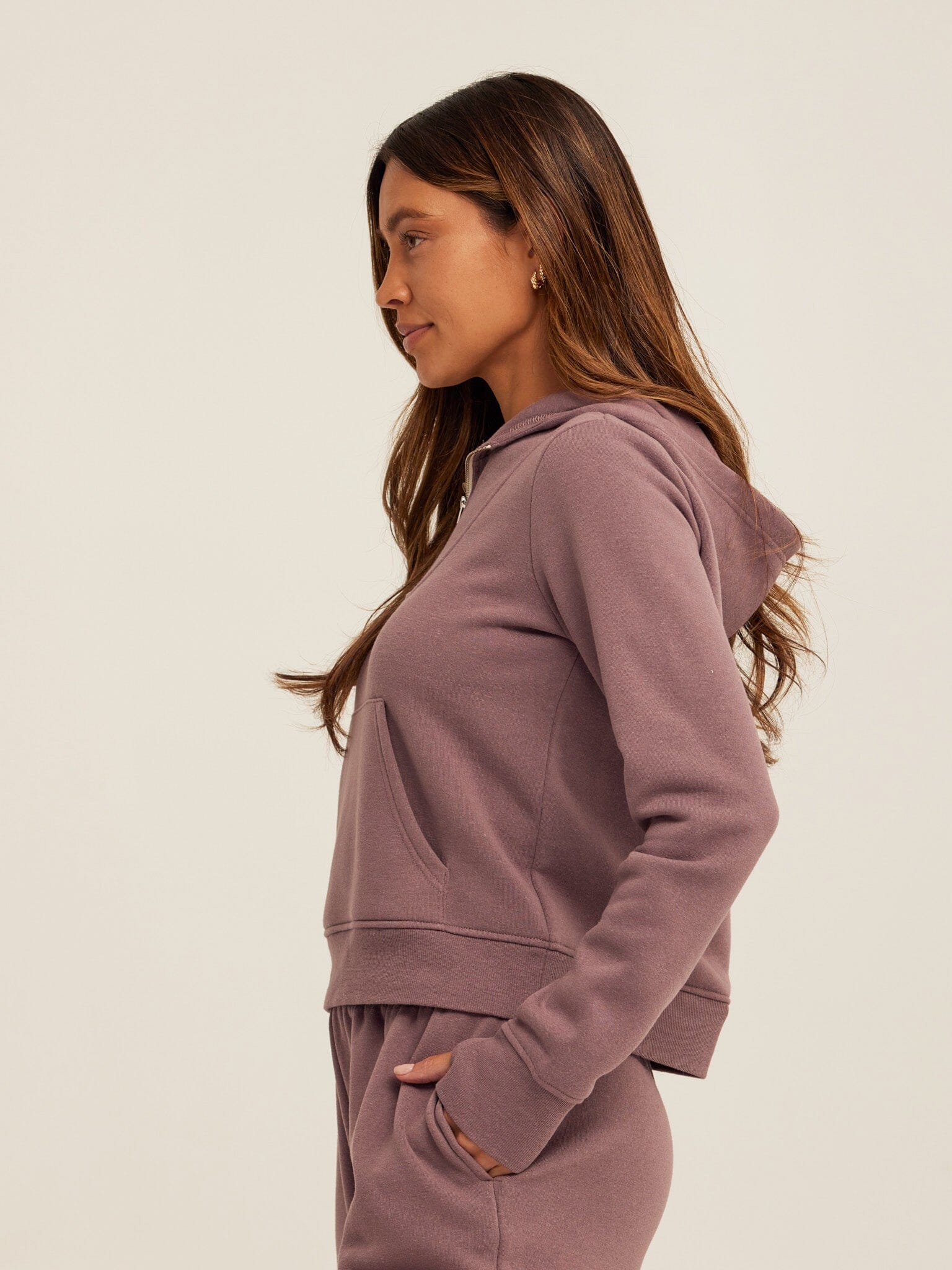 Tyra Triblend Fleece Quarter Zip Hoodie