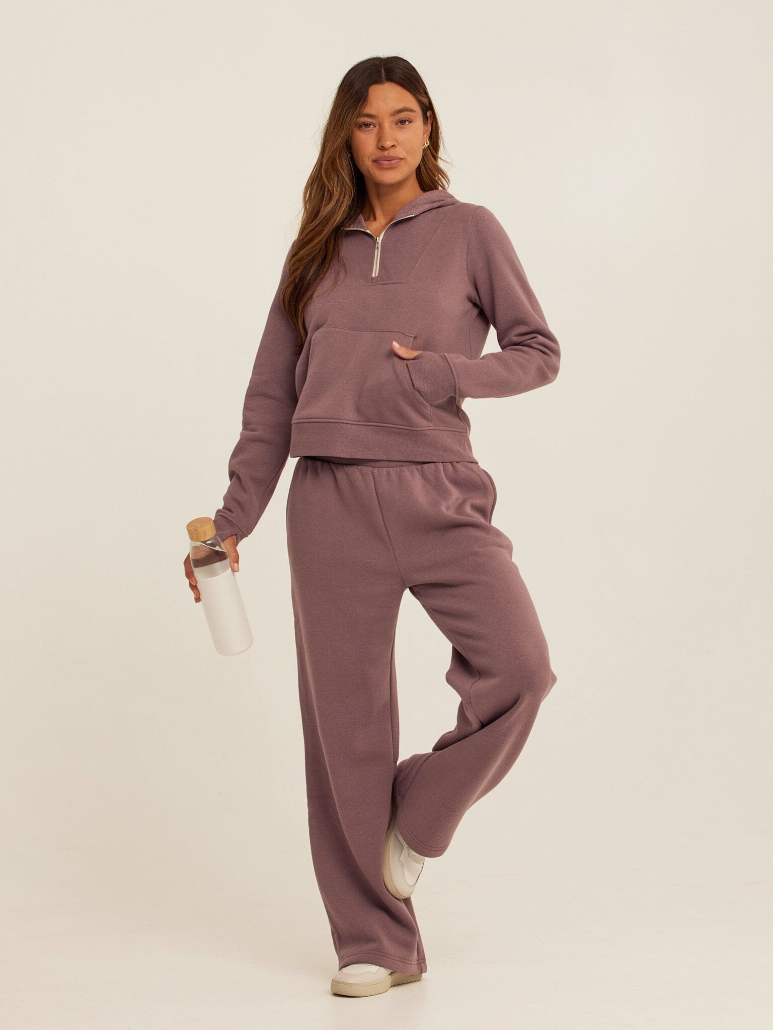 Tyra Triblend Fleece Quarter Zip Hoodie