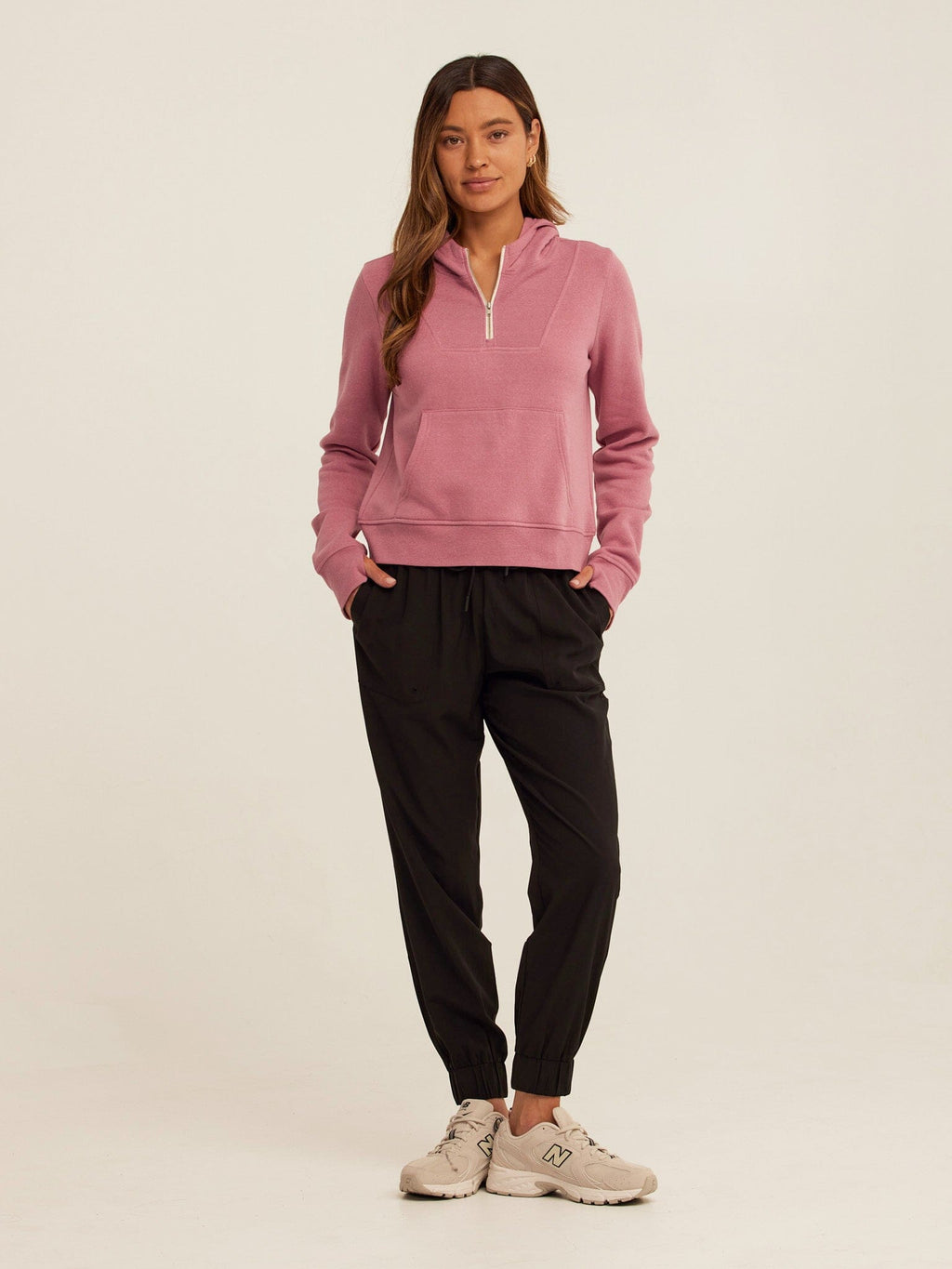 Tyra Triblend Fleece Quarter Zip Hoodie