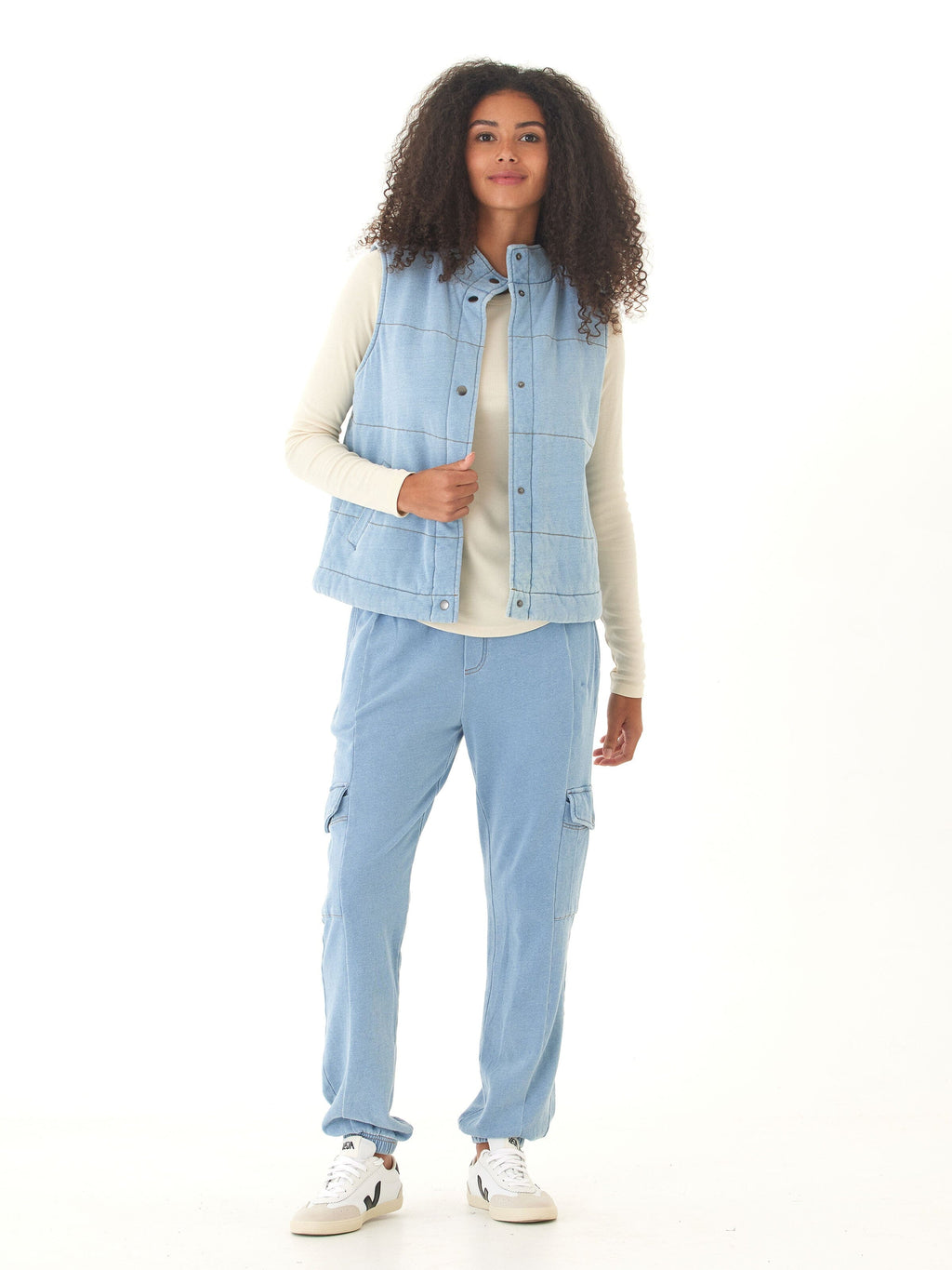 Daphnie Denim Terry Cargo Jogger