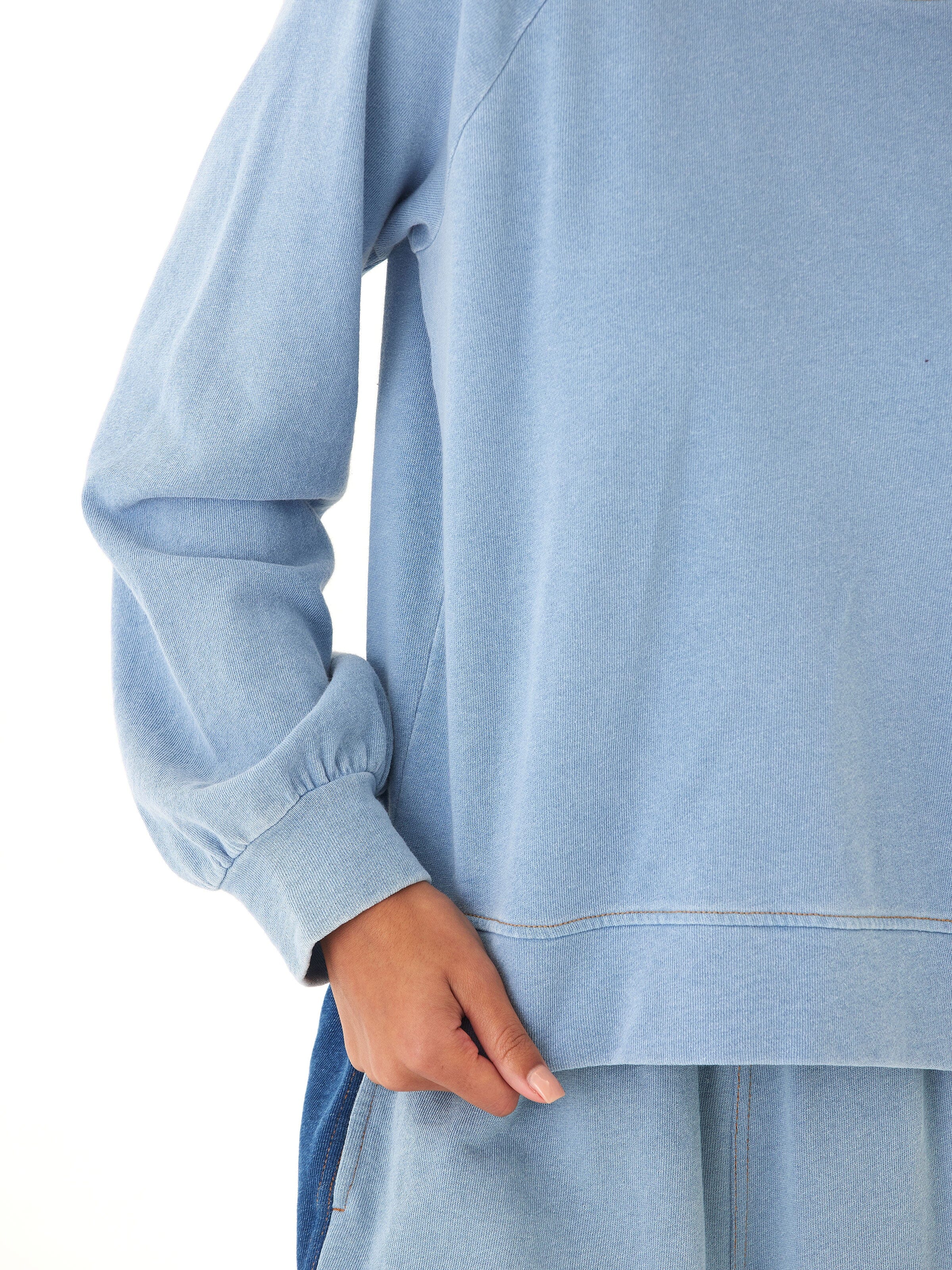 Mabel Denim Terry Raglan Pullover