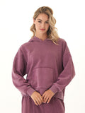 Marcellina Mineral Wash CVC Fleece Pullover Hoodie