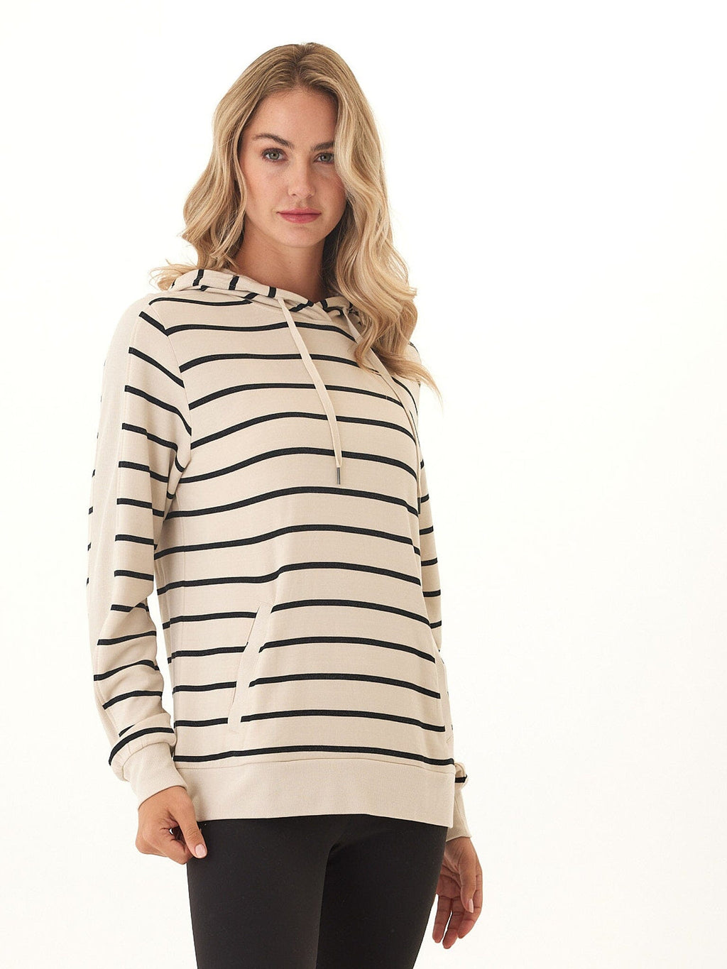 Romi Feather Fleece Rib Mix Hoodie
