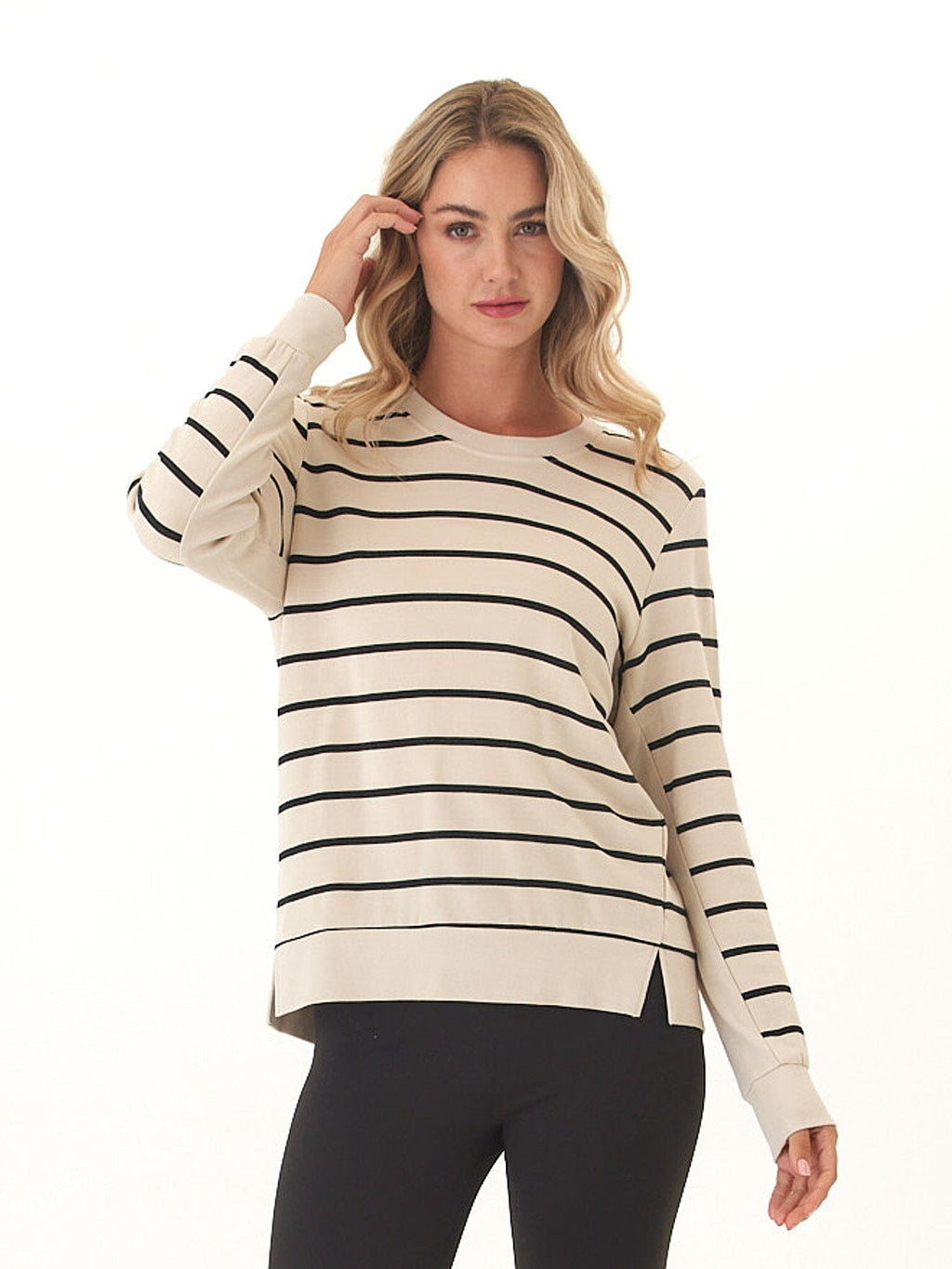 Quincy  Feather Fleece Rib Mix Pullover