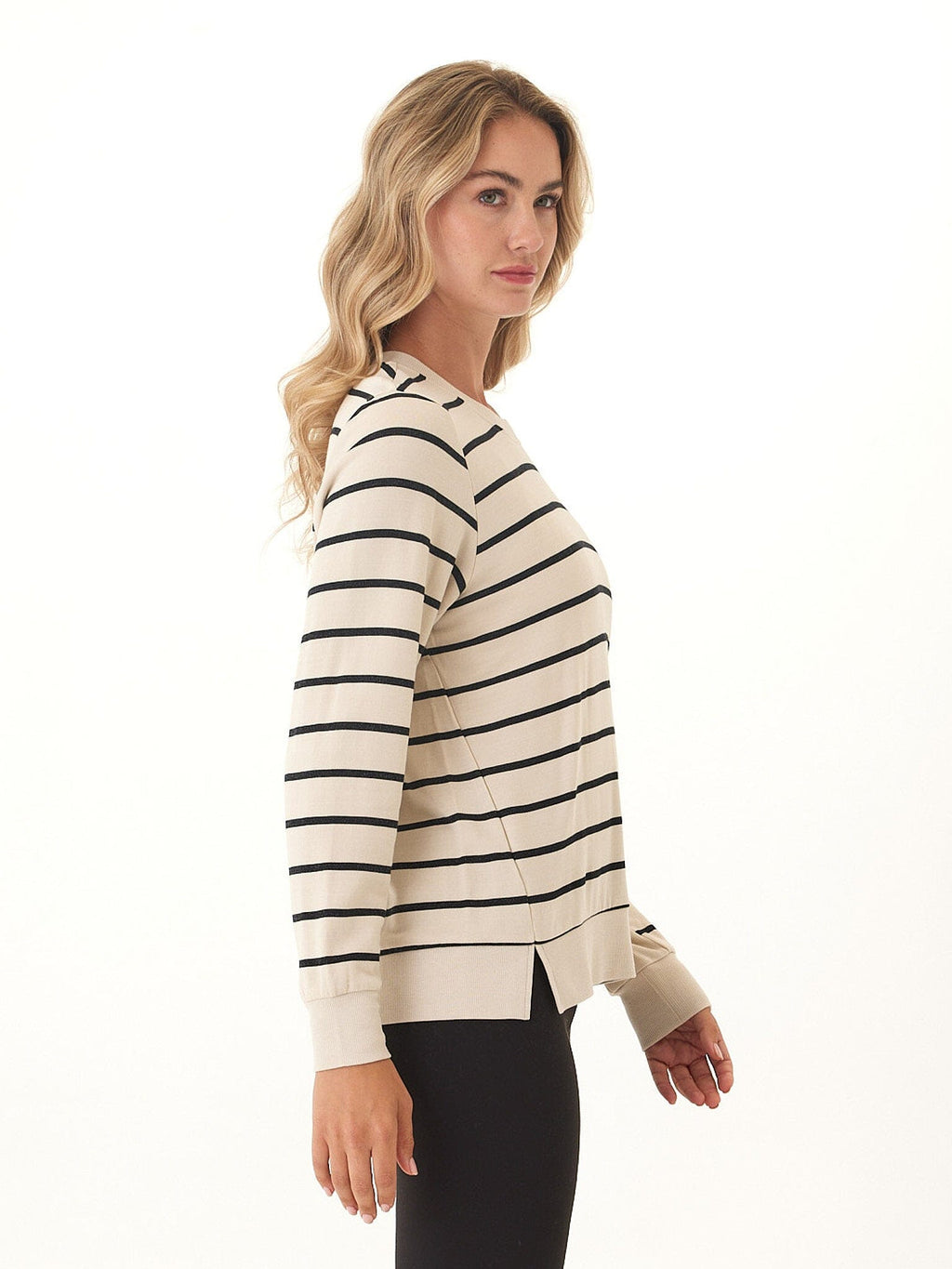 Quincy  Feather Fleece Rib Mix Pullover