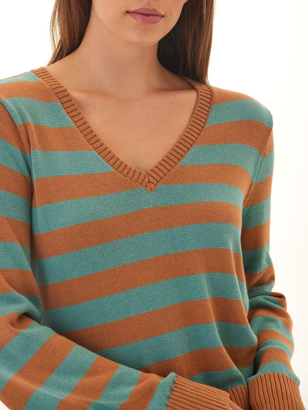 Kiley Summit Stripe Cotton Blend Bell Sleeve Sweater