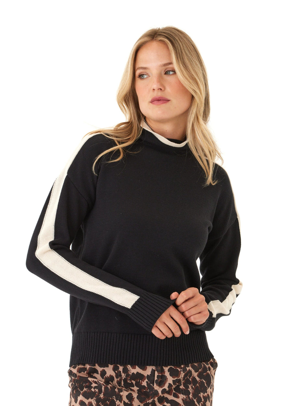 Akiko Cotton Blend Turtleneck Sweater