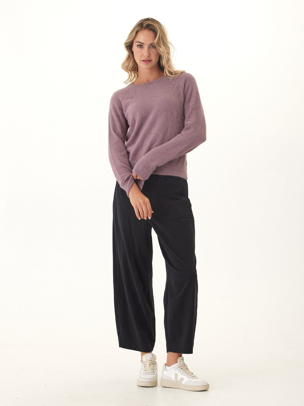 Josalyn Fuzzy Knit Raglan Pullover