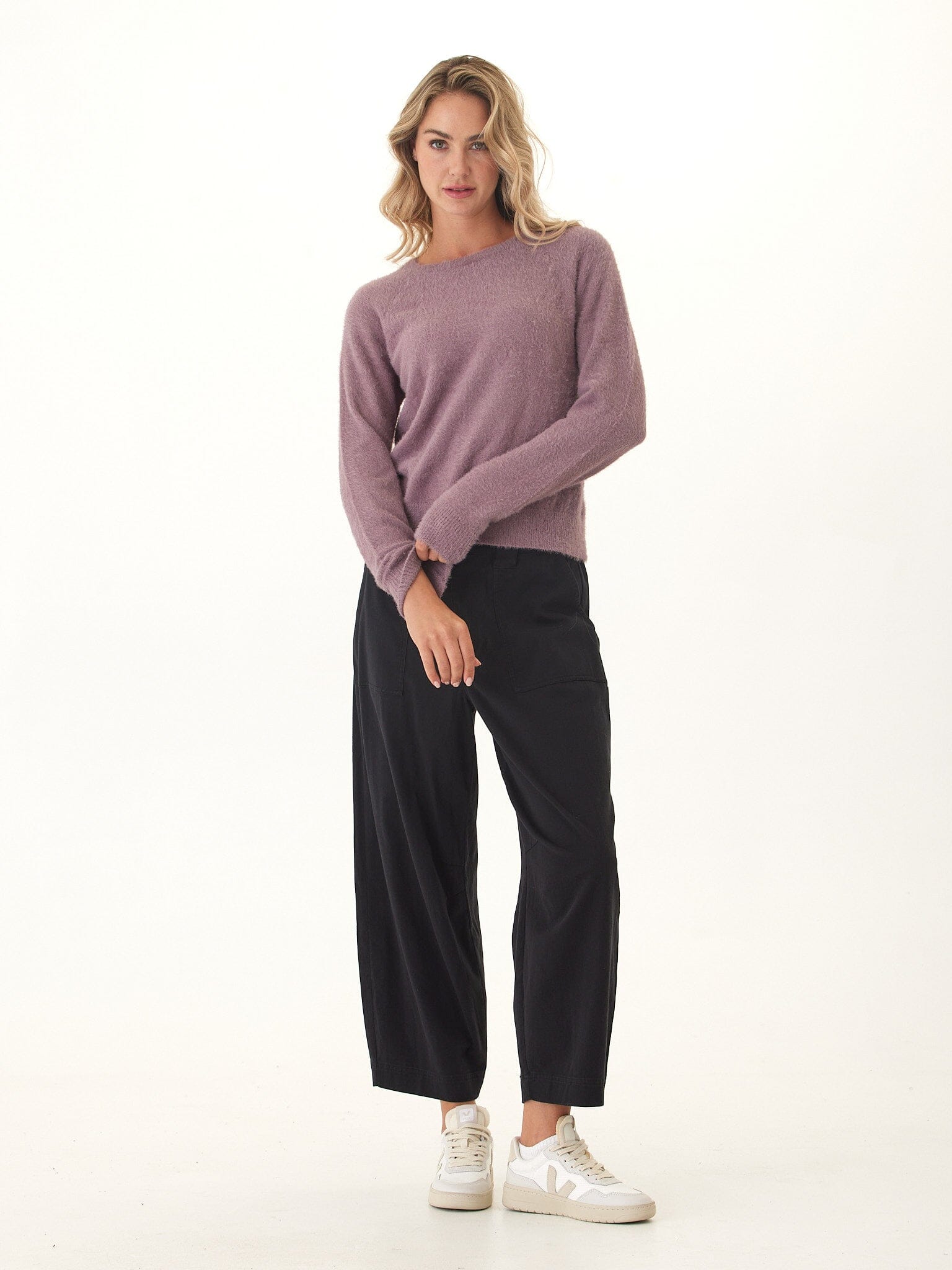 Josalyn Fuzzy Knit Raglan Pullover