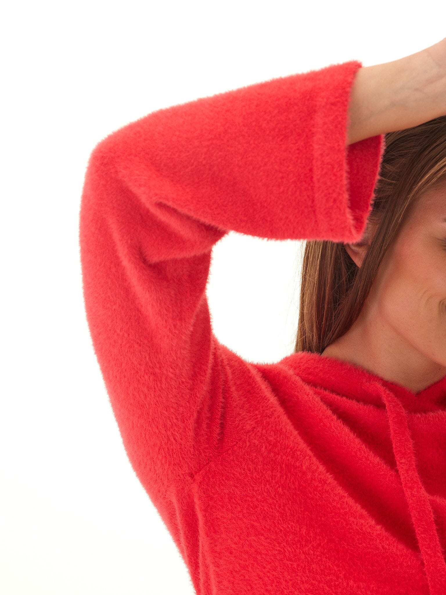 Celinne Fuzzy Knit Hoodie
