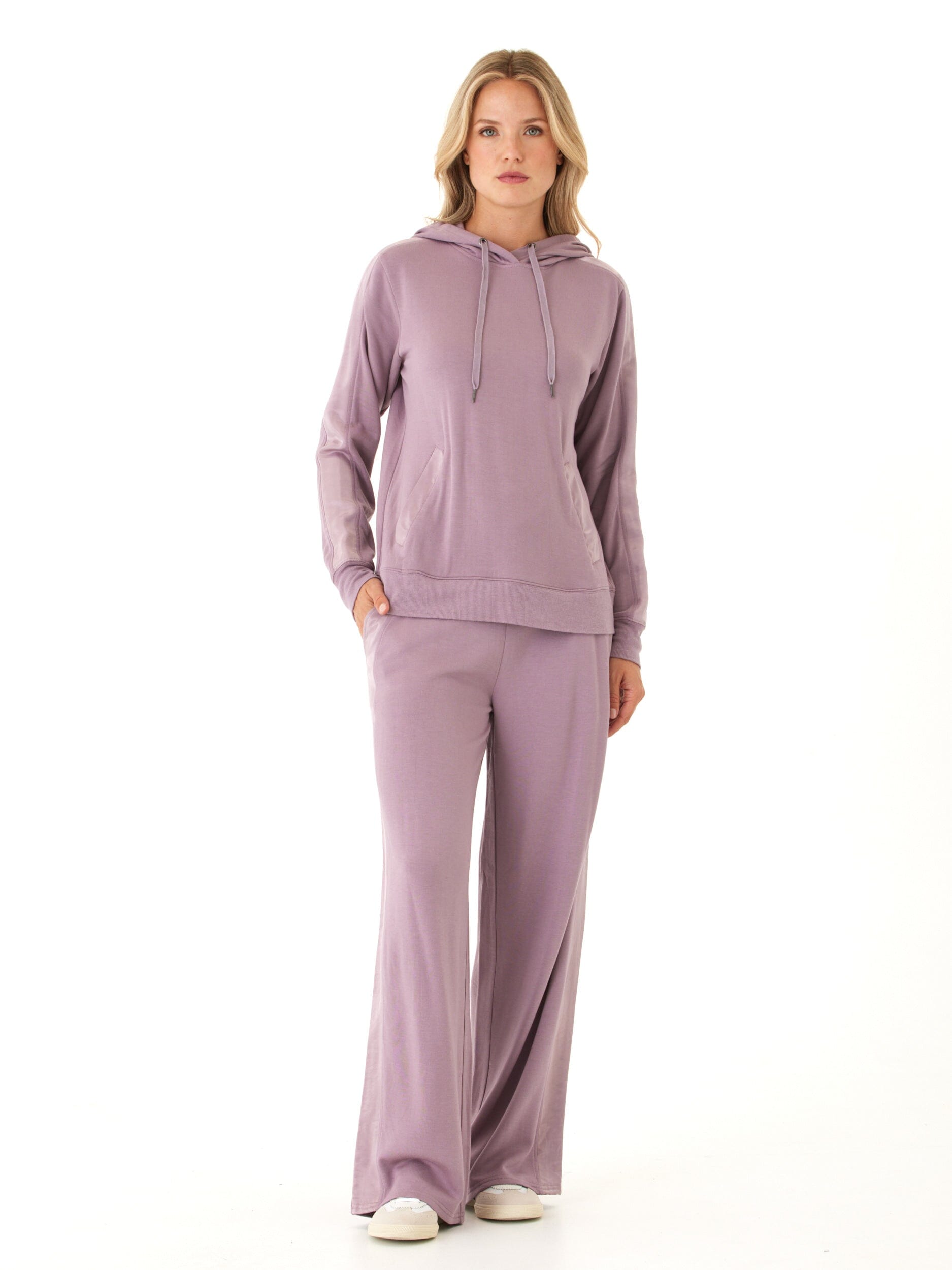 Romi Feather Fleece Trim Detail Hoodie