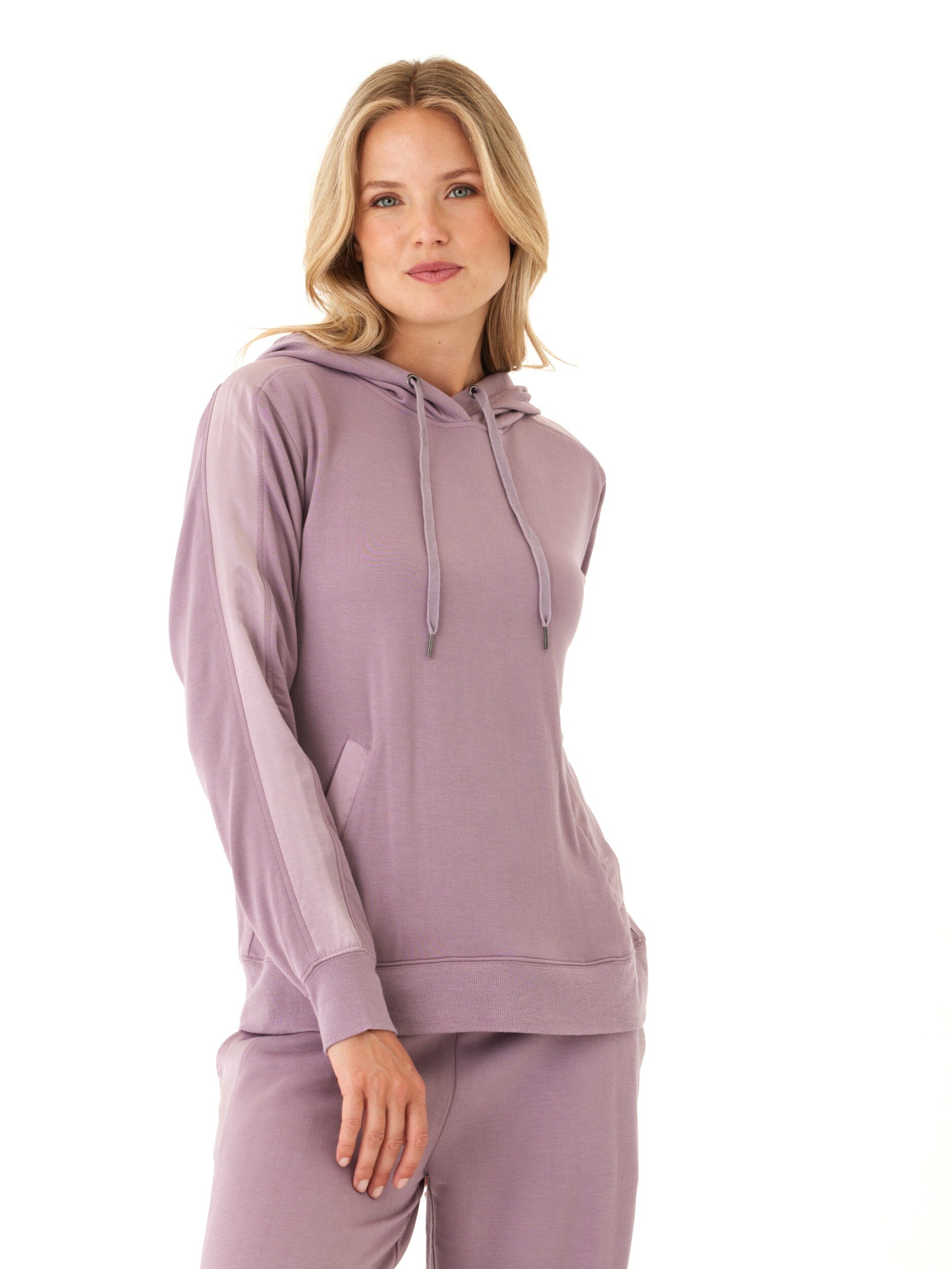 Romi Feather Fleece Trim Detail Hoodie