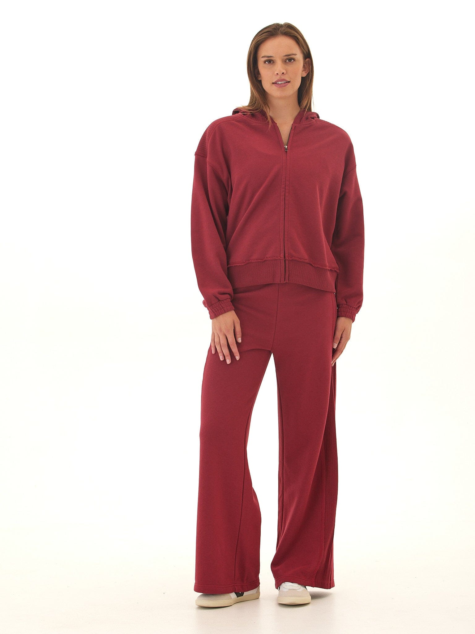 Starla French Terry Rib Mix Zip Hoodie