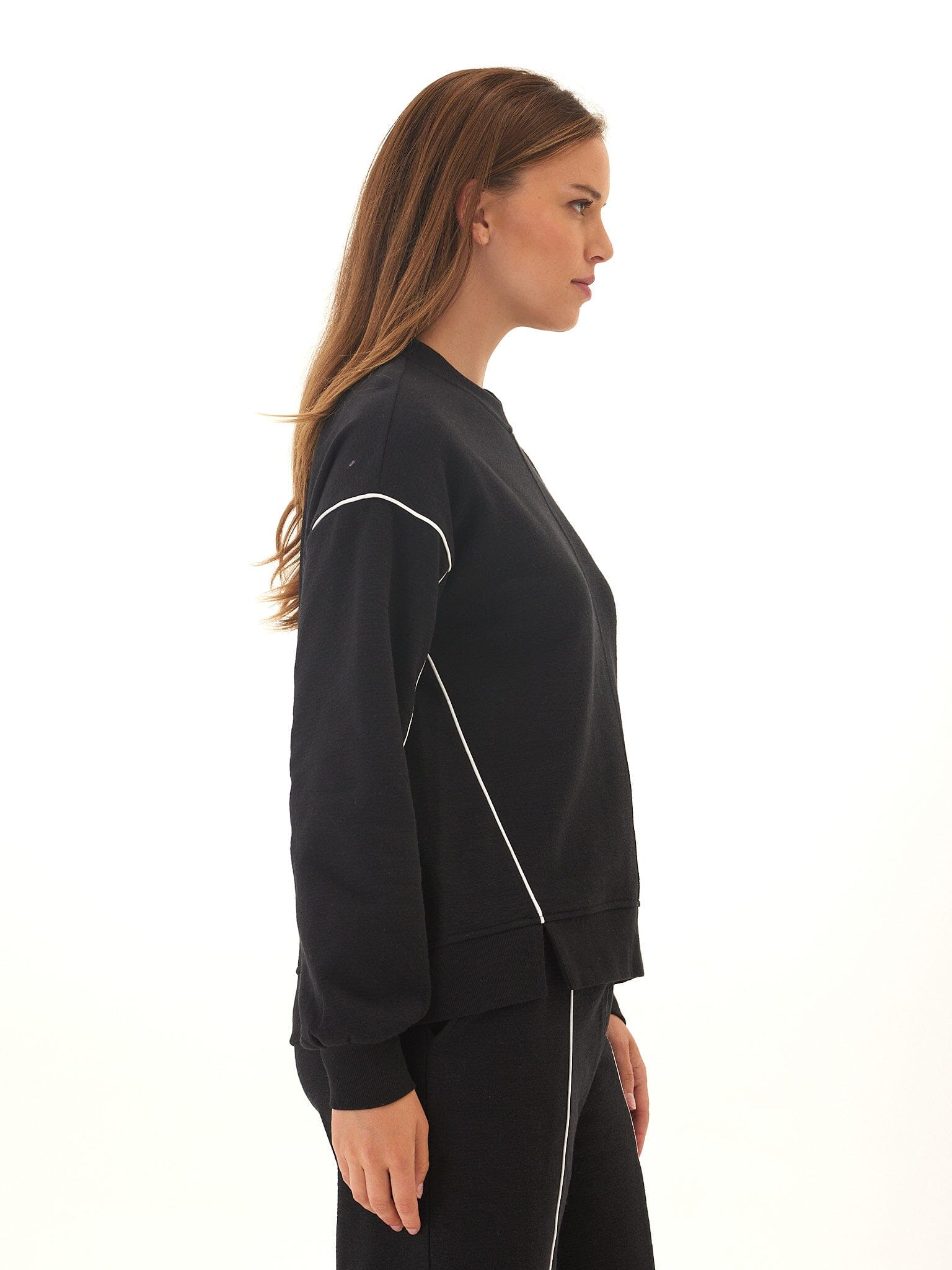 Kiesha Slub Terry Piping Detail Pullover